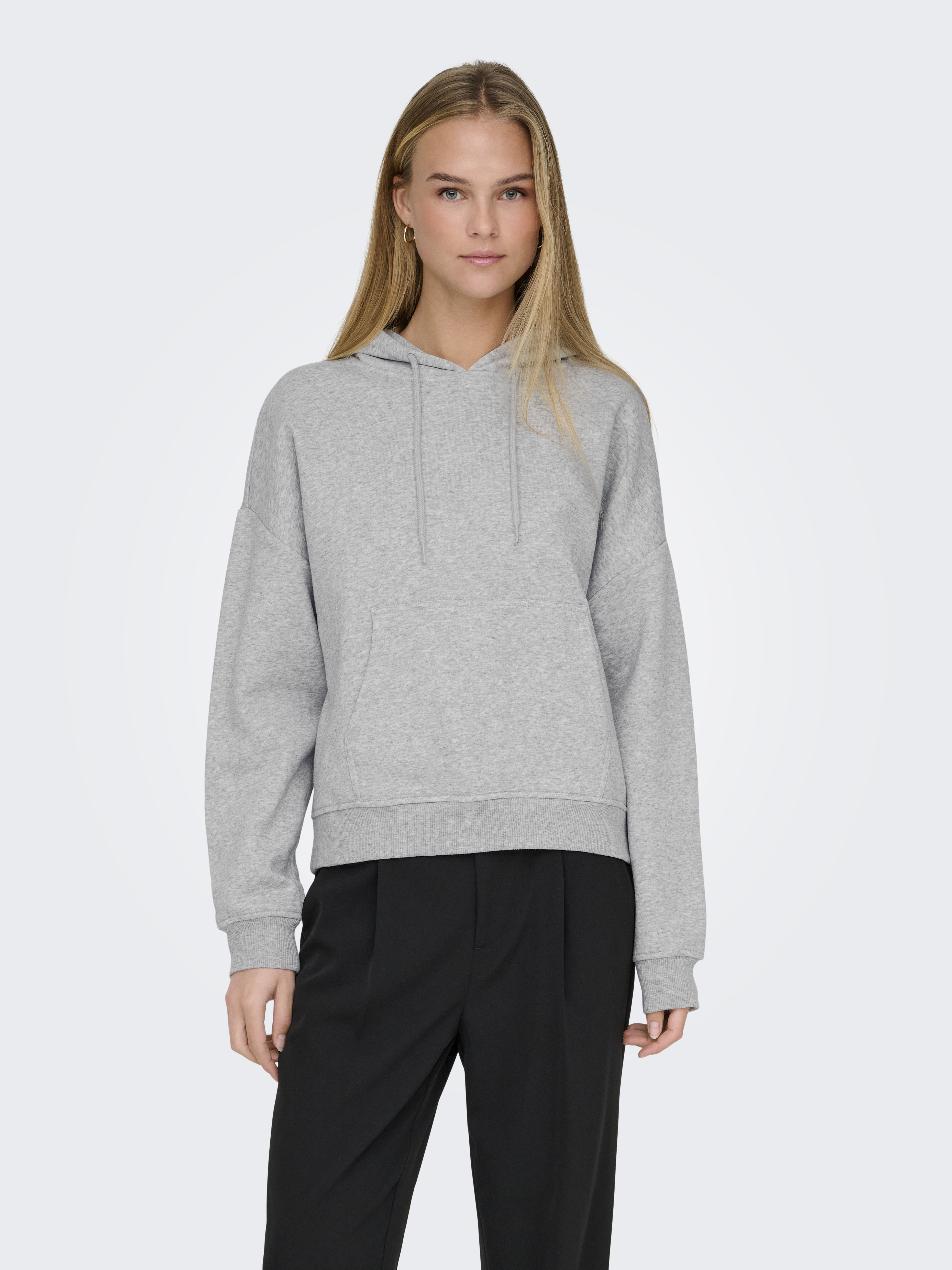 ONLY Hoodie Onlsweat L/S - Felpa Con Cappuccio Oversize Donna - Tasca Frontale