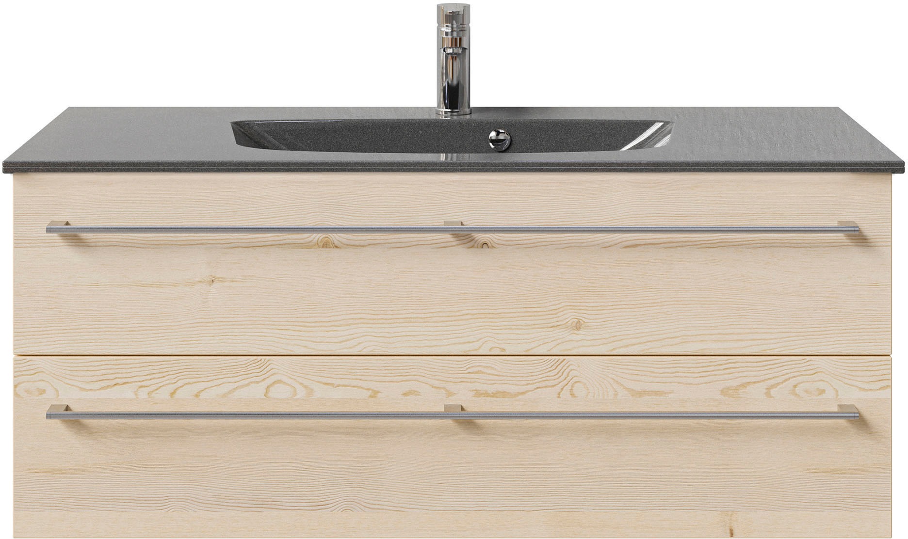 Saphir Waschtisch »Serie 6025 Mineralmarmor-Waschtisch mit Unterschrank, 117 cm breit«, Waschplatz mit 2 Schubladen, hängend, verschiedene Ausführungen