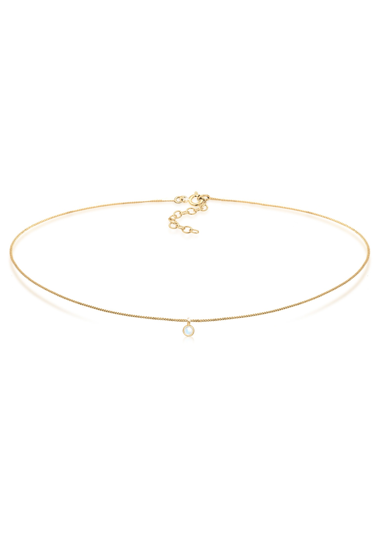 Elli Choker »Halskette Choker mit Anhänger Mondstein Rund 925 Silber«
