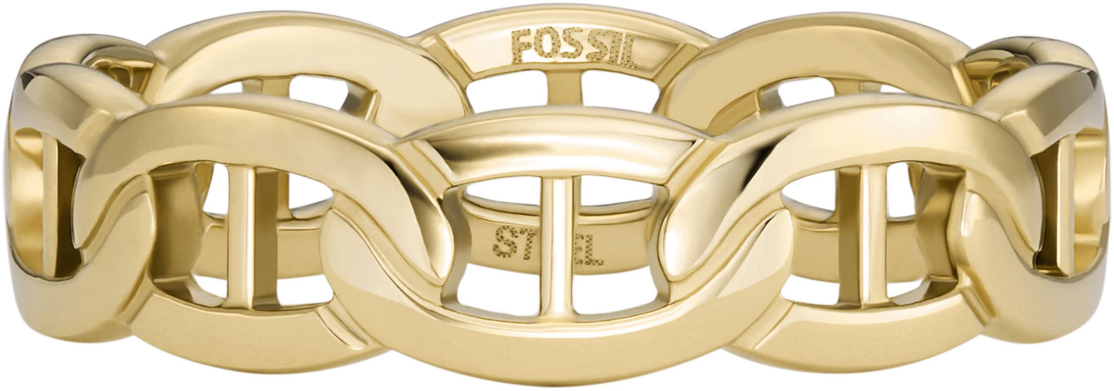 Fossil Heritage D-Link Finger Ring Gold Size 18 2
