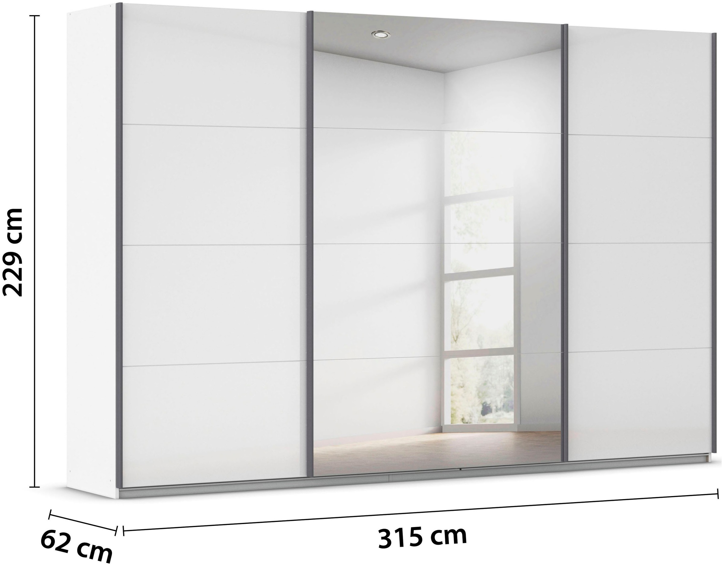 rauch Schwebetürenschrank »Kleiderschrank Schrank OTTO´S CHOICE Garderobe AGORDO«, (in zwei Griff-Farben), Top Innenausstattung, in 4 Breiten und 2 Höhen MADE IN GERMANY