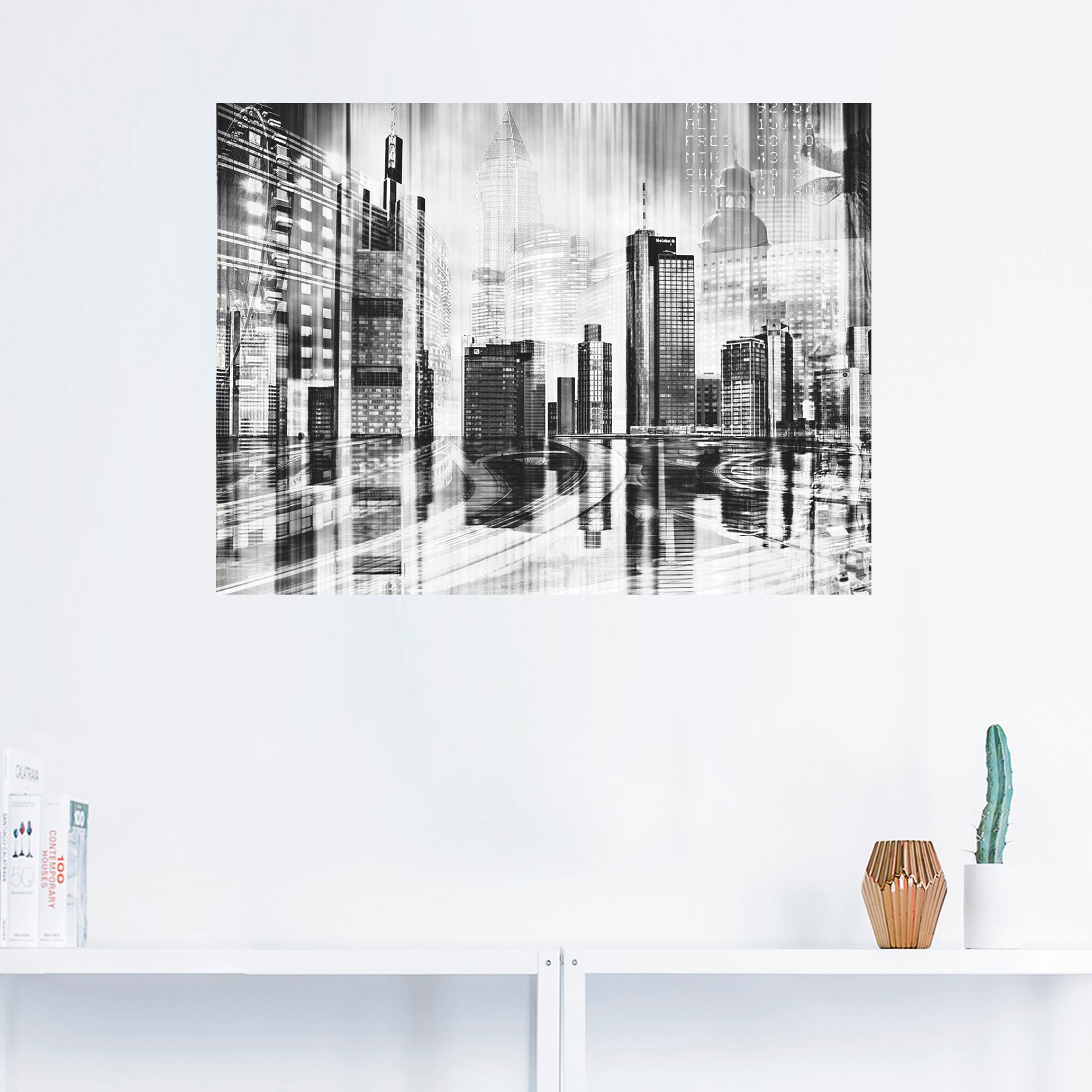 Artland Wandbild »Frankfurt Skyline Collage 01«, Deutschland, (1 St.), als Leinwandbild, Wandaufkleber in verschied. Größen