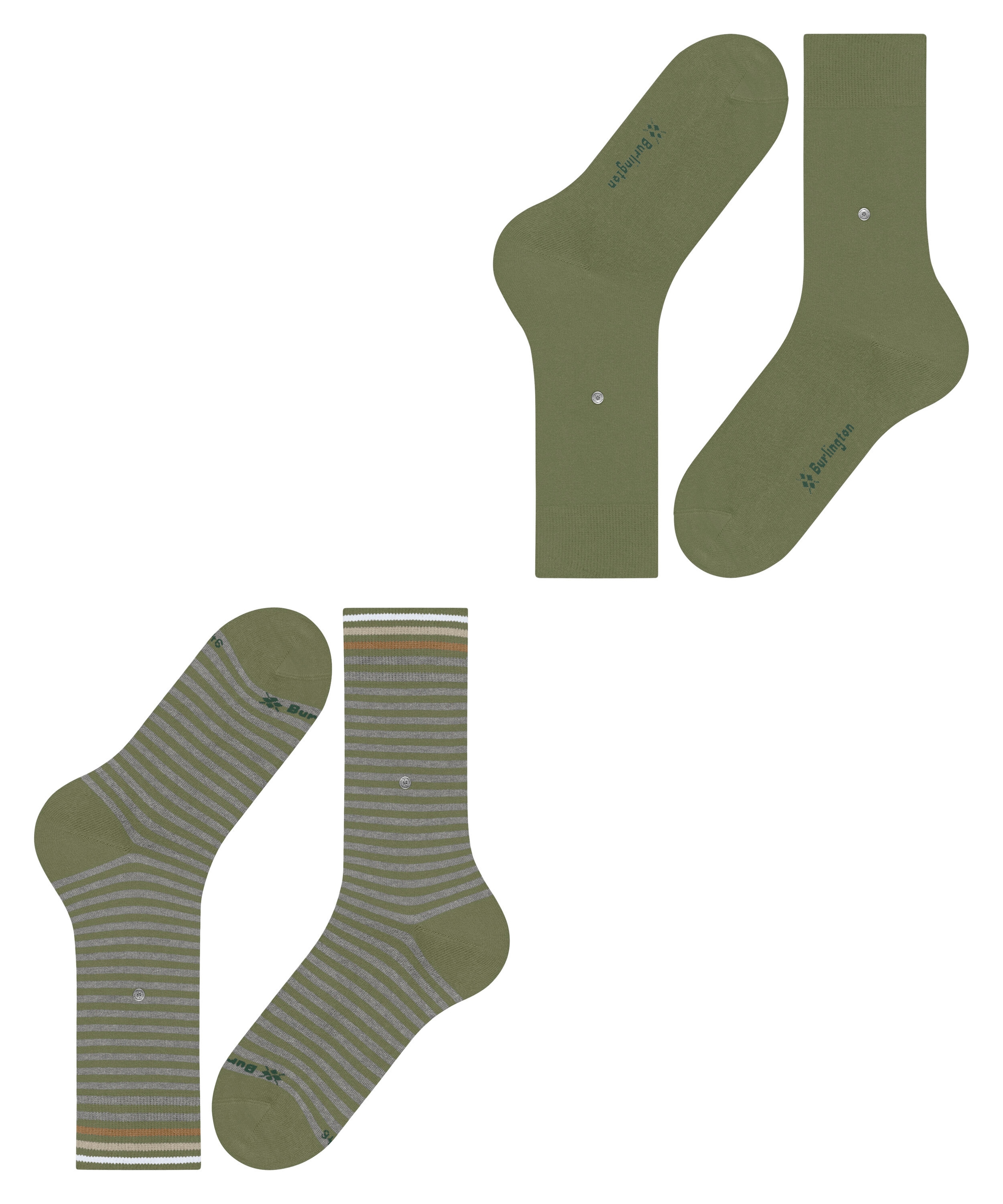 Burlington Socken »Everyday Stripe« 2 Paar,  Einheitsgröße 40-46, gestreift und unifarben