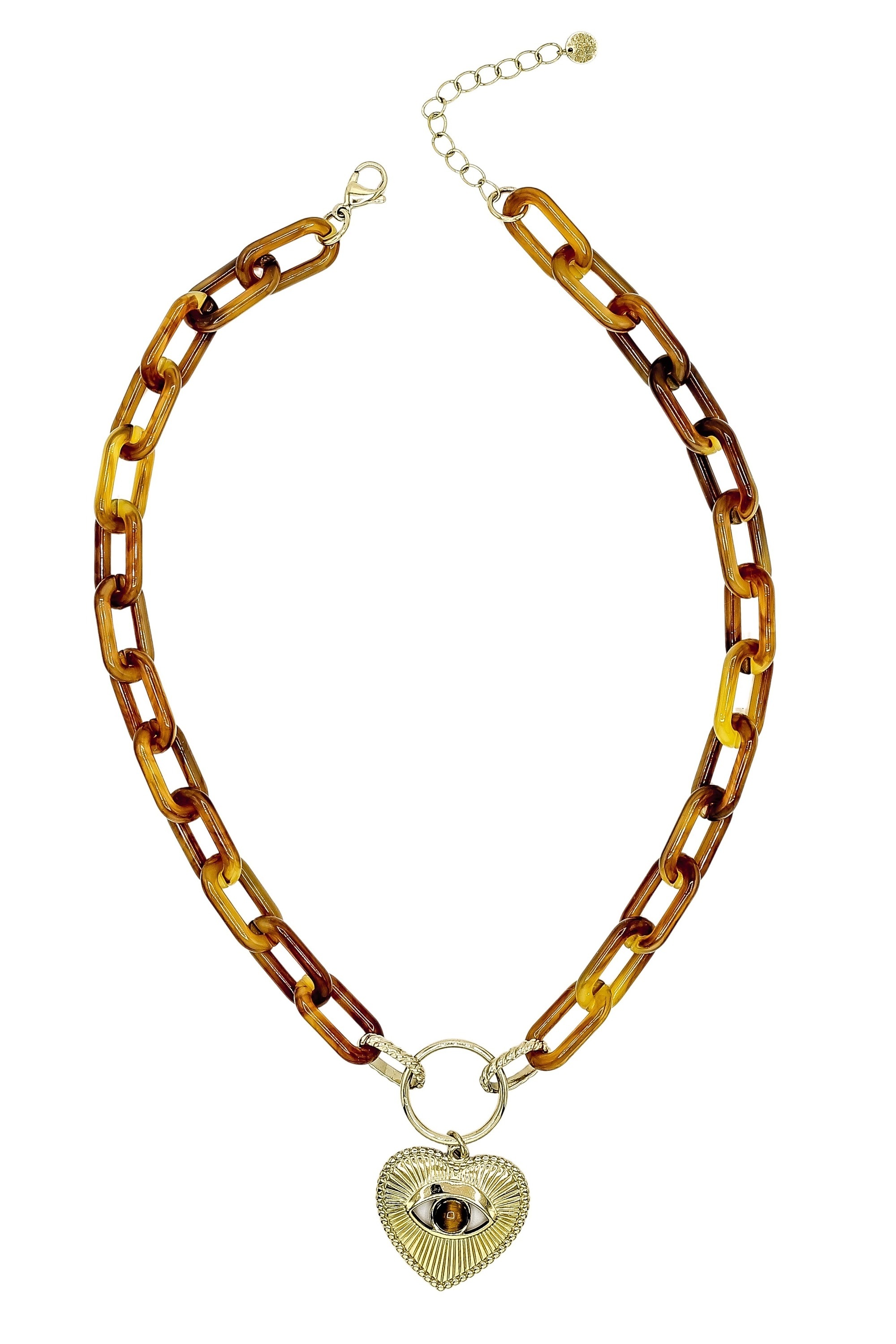 COLLEZIONE ALESSANDRO Kette mit Anhänger »Golden Eye« Kurze Gliederkette mit Herzanhänger