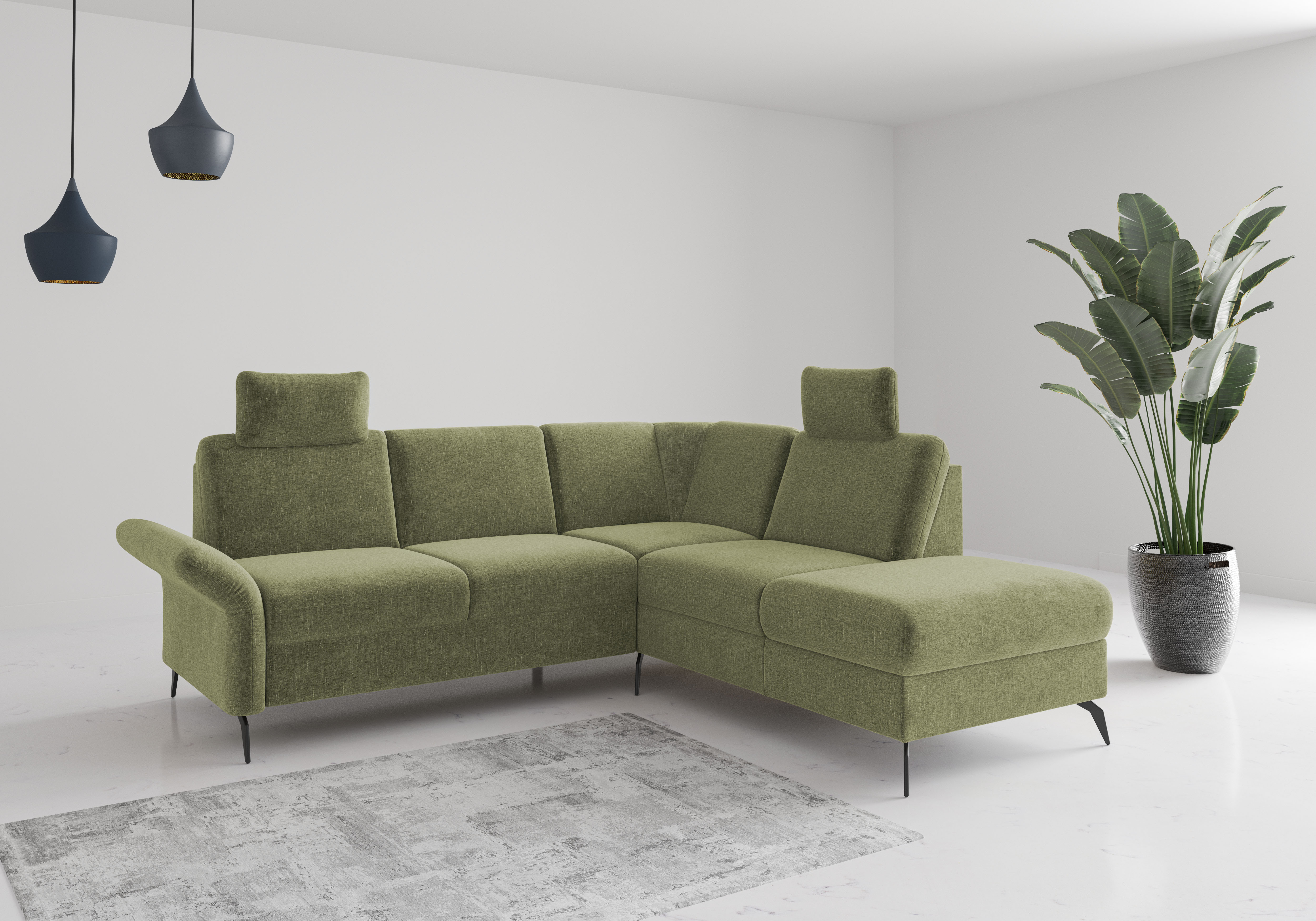 OTTO home Ecksofa "Rochelle" wahlweise mit Schlaffunktion, Bettkasten und Armteilverstellung