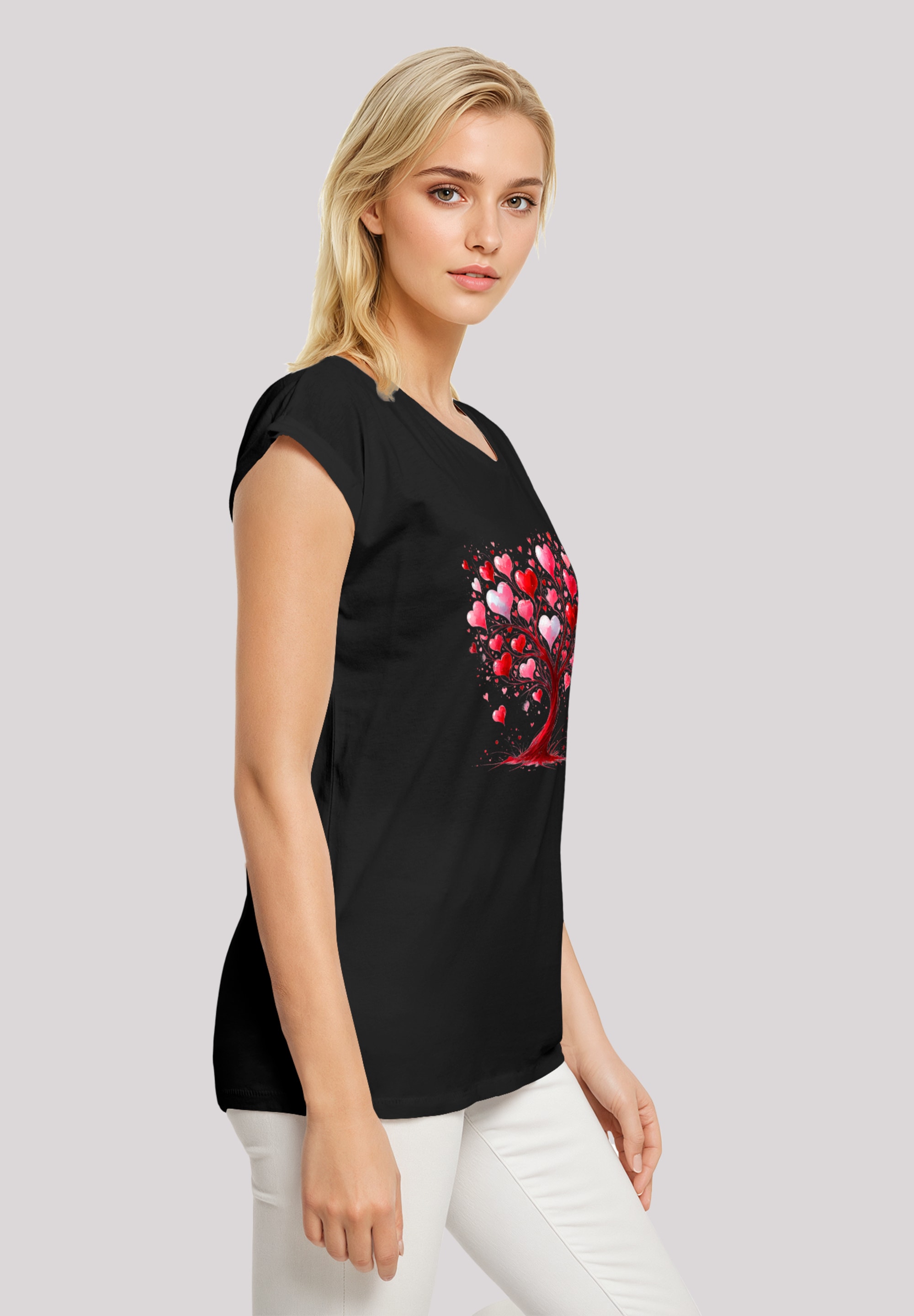 F4NT4STIC T-Shirt »Herz Baum Aquarell Druck«, Premium Qualität