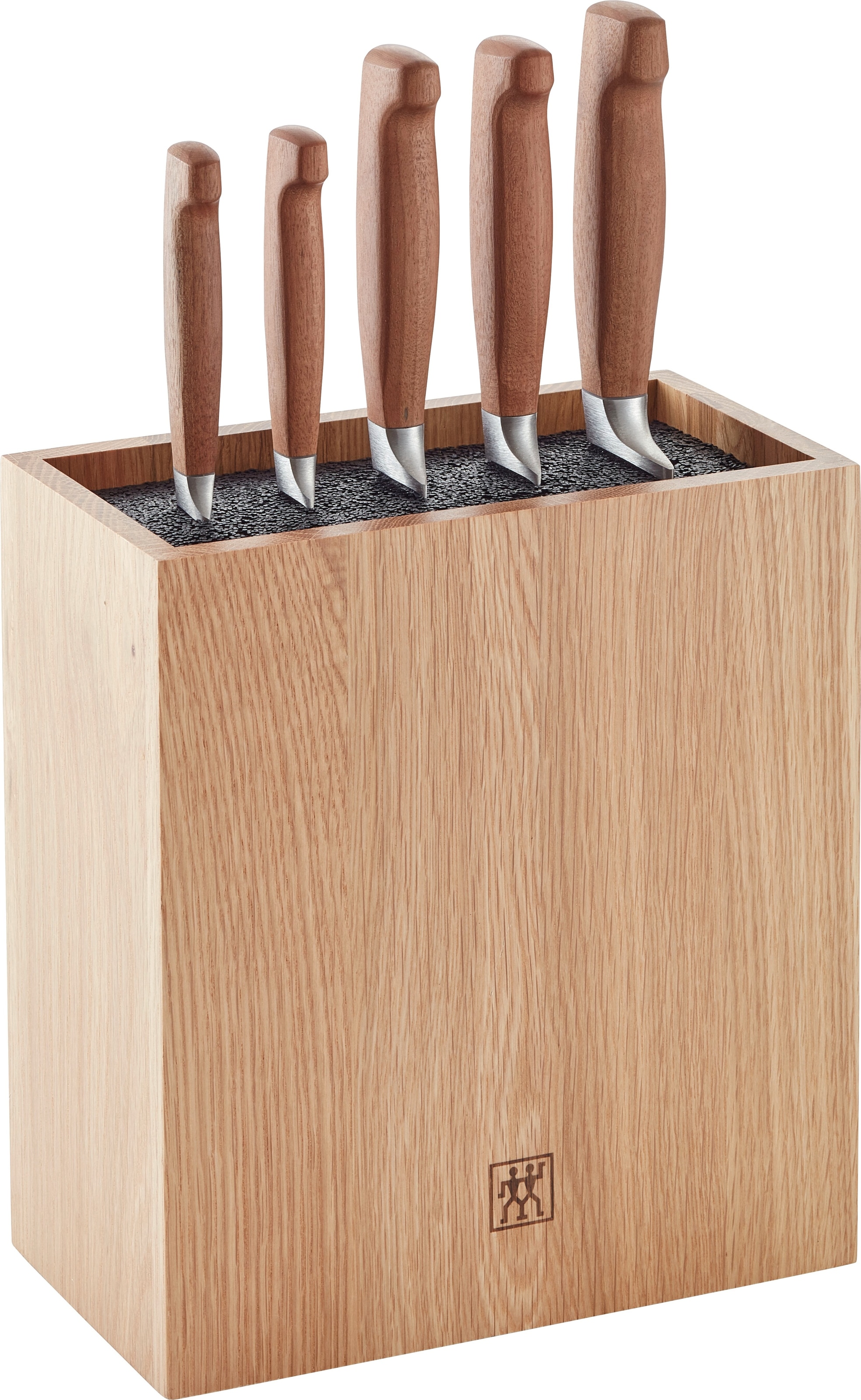"Messerblock ZWILLING ""**** VIER STERNE Wood"", braun, B:18,5cm H:42cm, Messerblöcke, Messerblock, Messer mit Kotibé-Holzgriffe, Messerblock aus