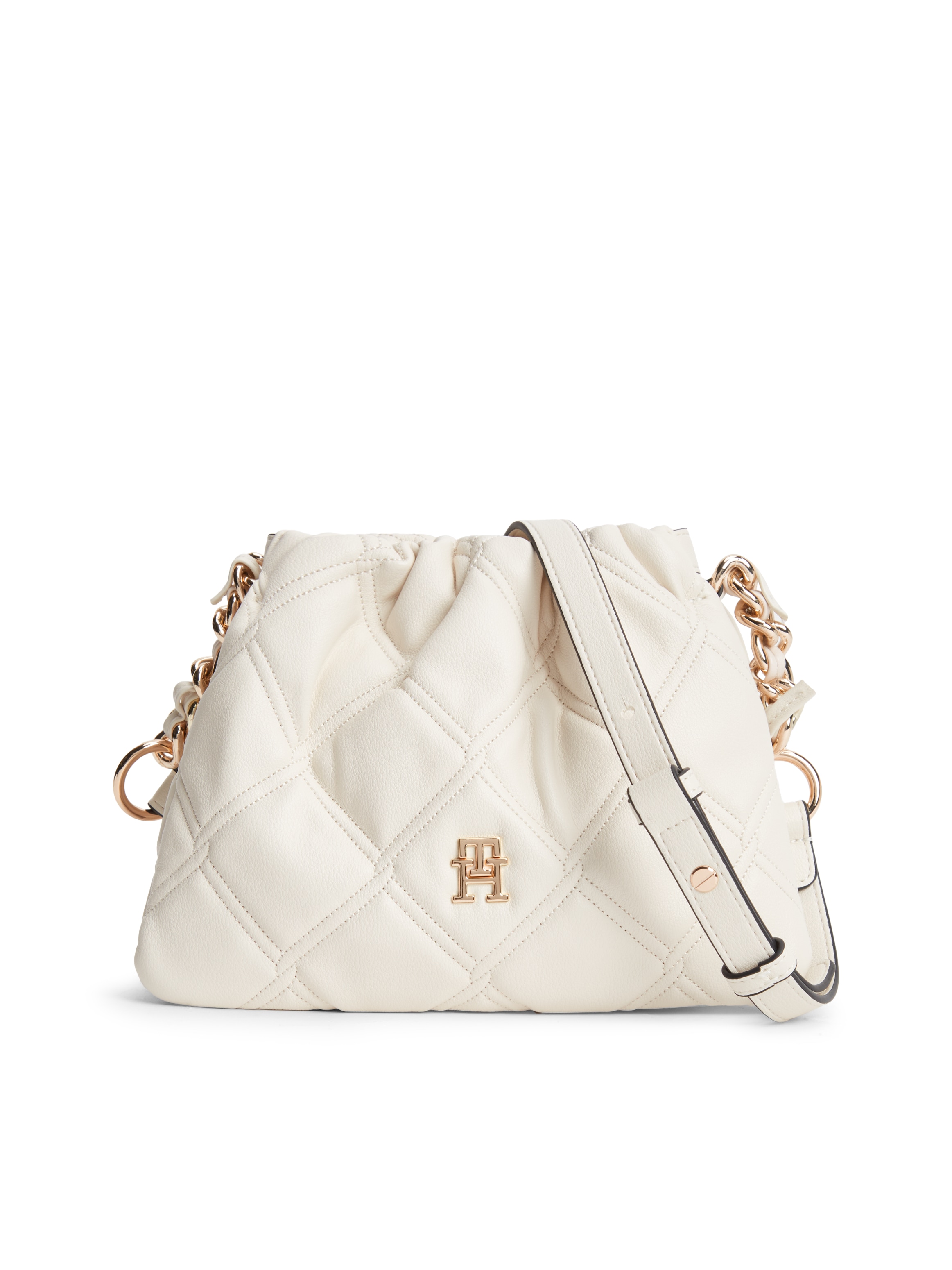 Tommy Hilfiger Umhängetasche »TH FEMININE MINI CROSSOVER« Damen Schultertasche, Handtasche mit goldfarbener Zierkette