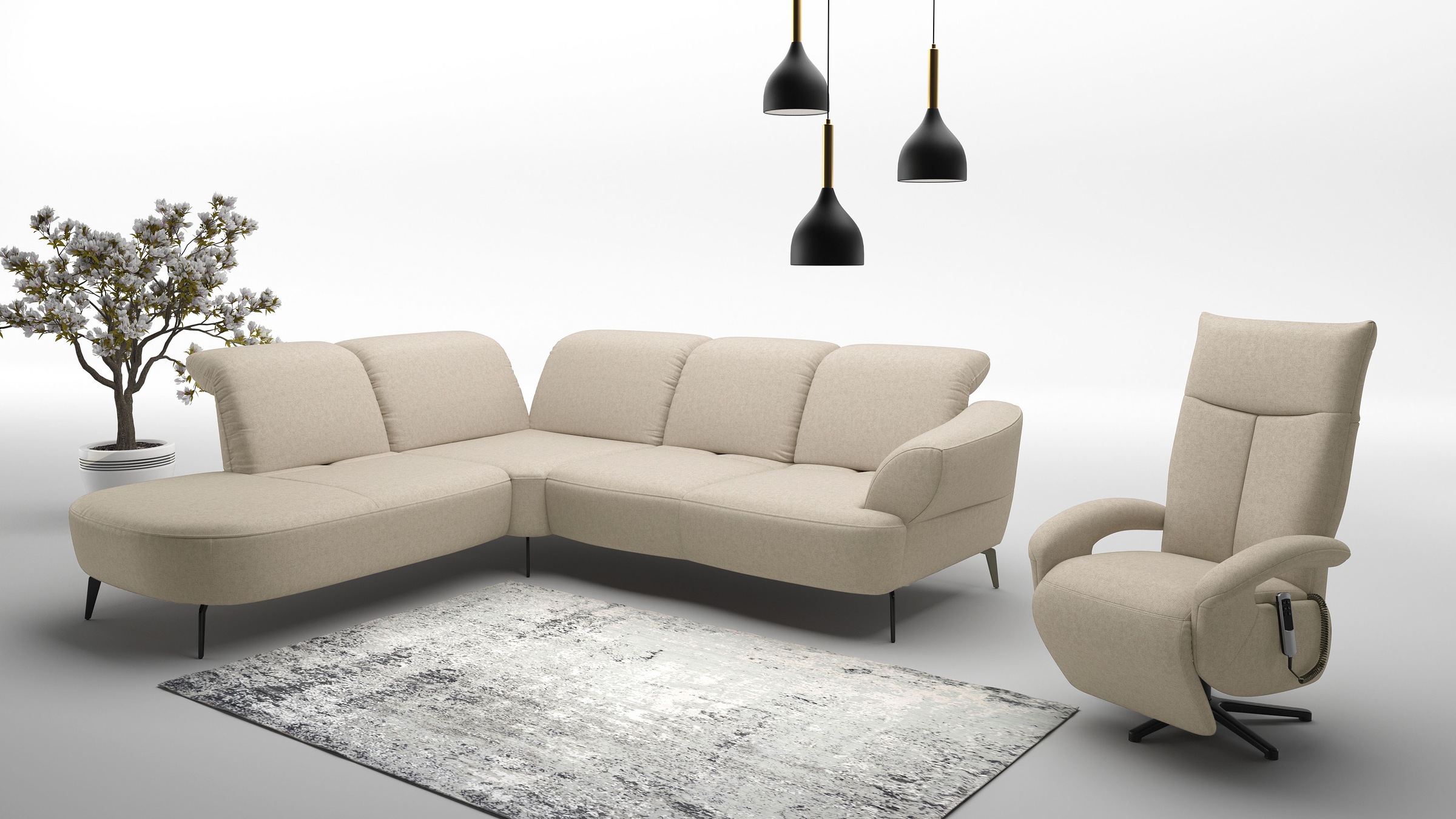 sit&more Ecksofa »Dance«, inkl.System Click&Seat und Sitztiefenverstellung
