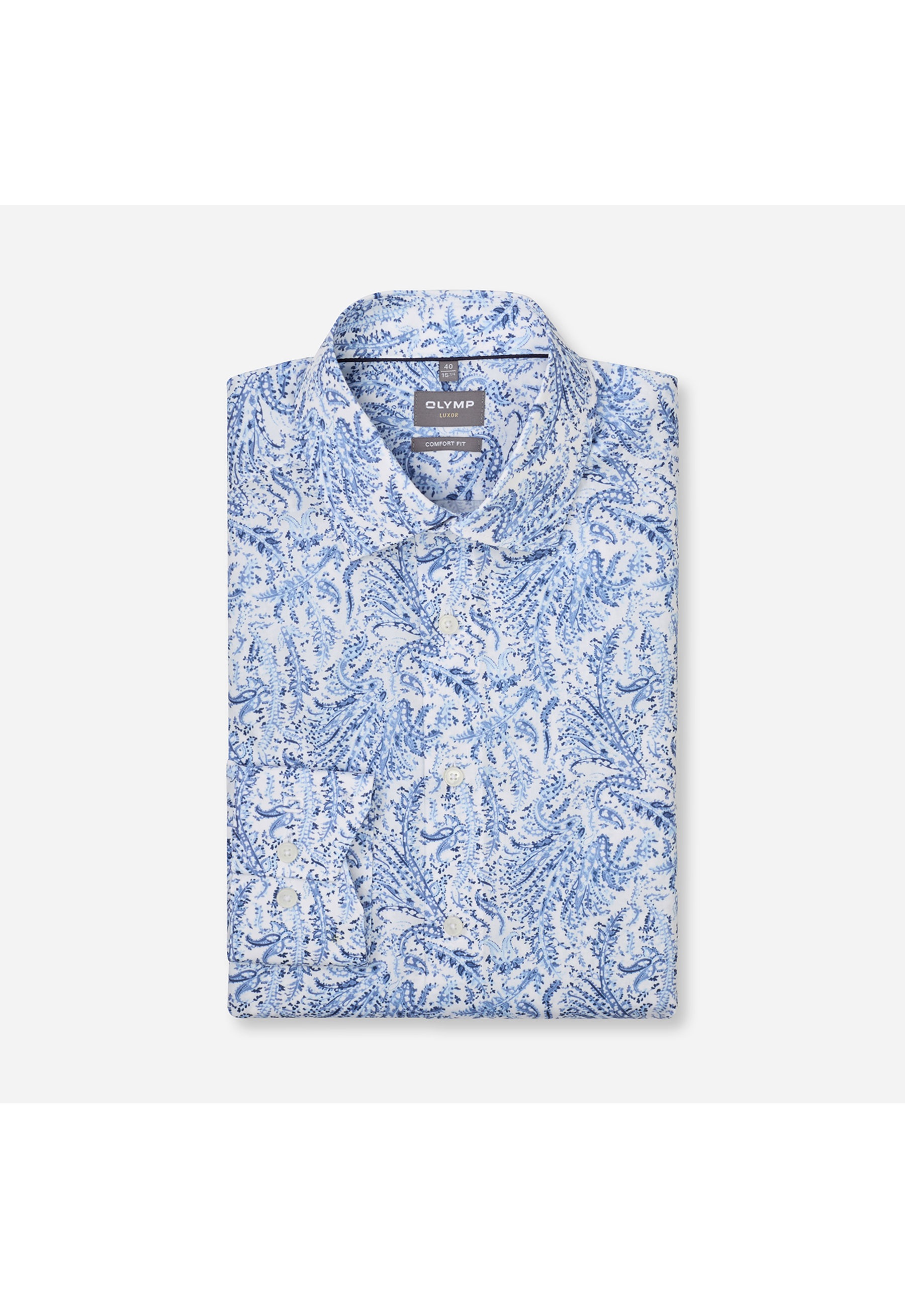 OLYMP Luxor Men's Long Sleeve Shirt Blue 40 3