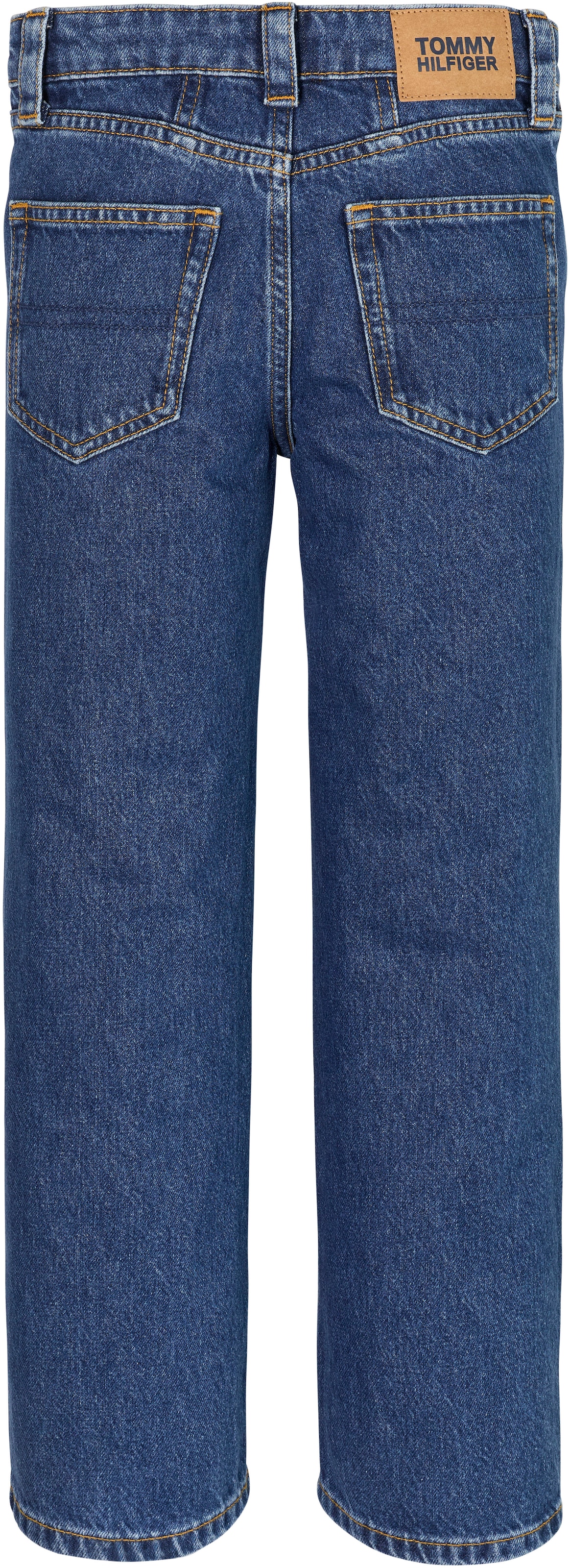 Tommy Hilfiger 5-Pocket-Jeans »GIRLFRIEND MID BLUE«, mit Leder-Brandlabel  am hinteren Bundabschluss günstig kaufen | BAUR