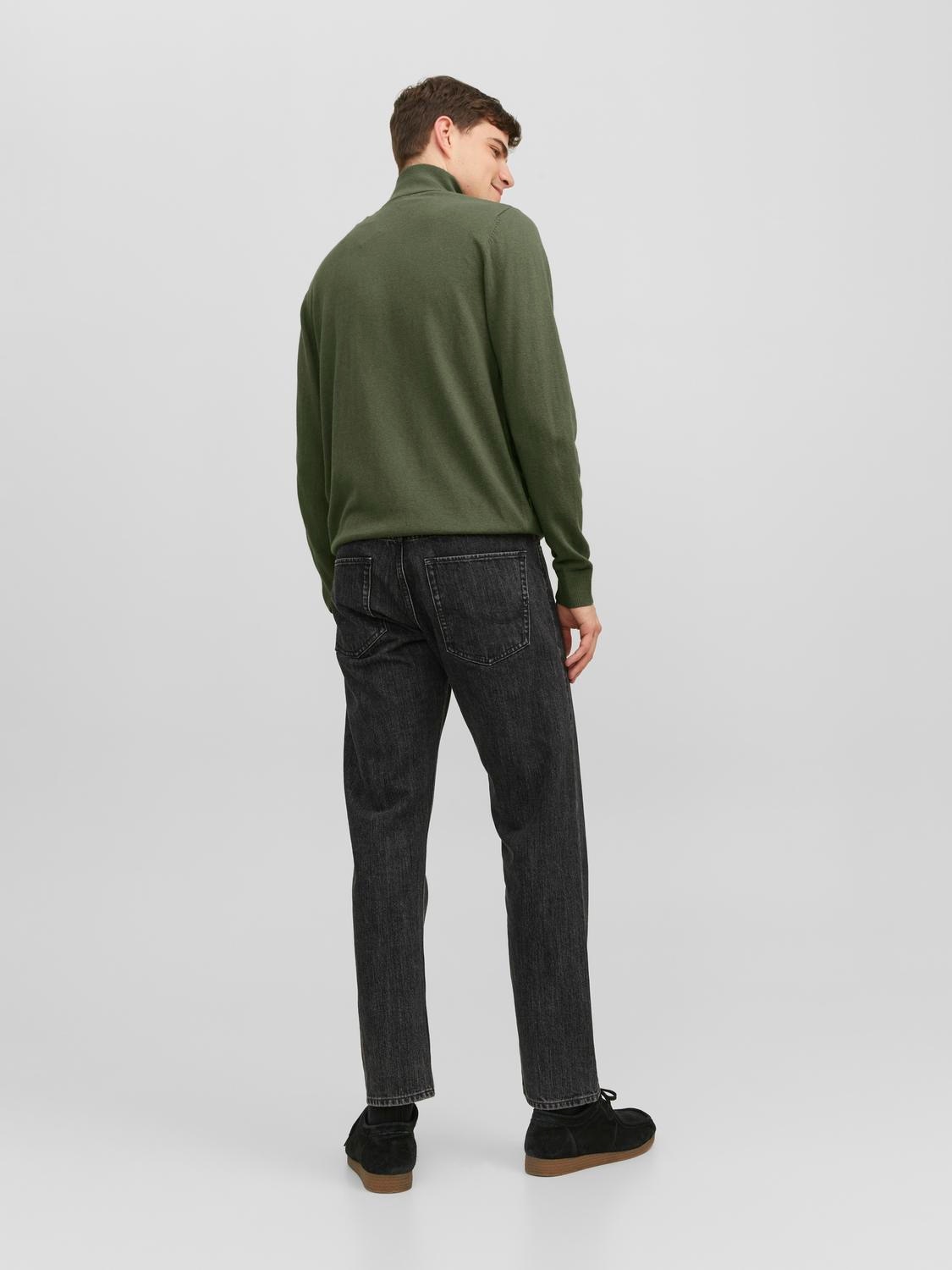 Jack & Jones Troyer »JJEEMIL KNIT HALF ZIP NOOS«, mit Rippbündchen