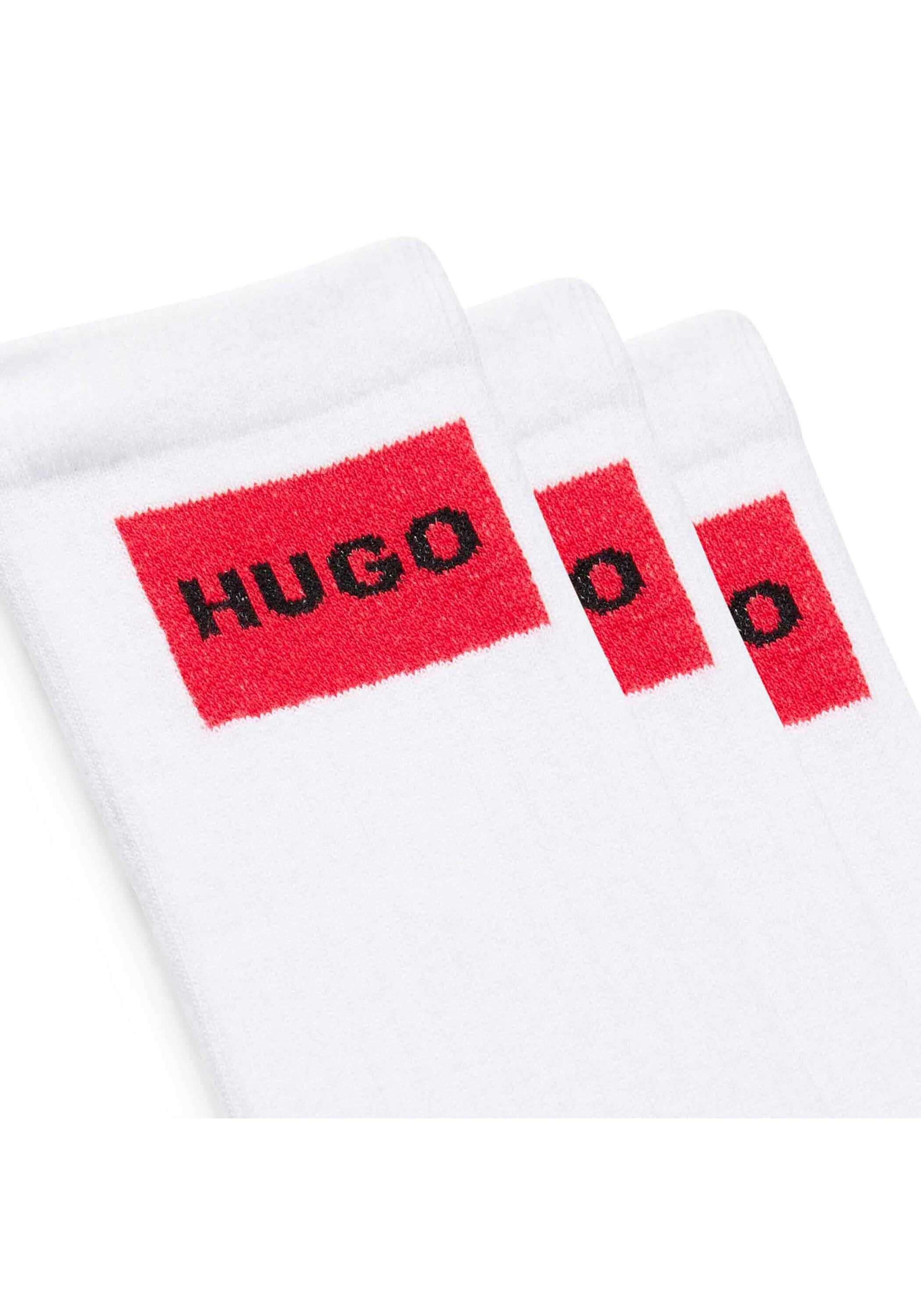 HUGO Kurzsocken »Socken 3P QS RIB LABEL CC 3er Pack«