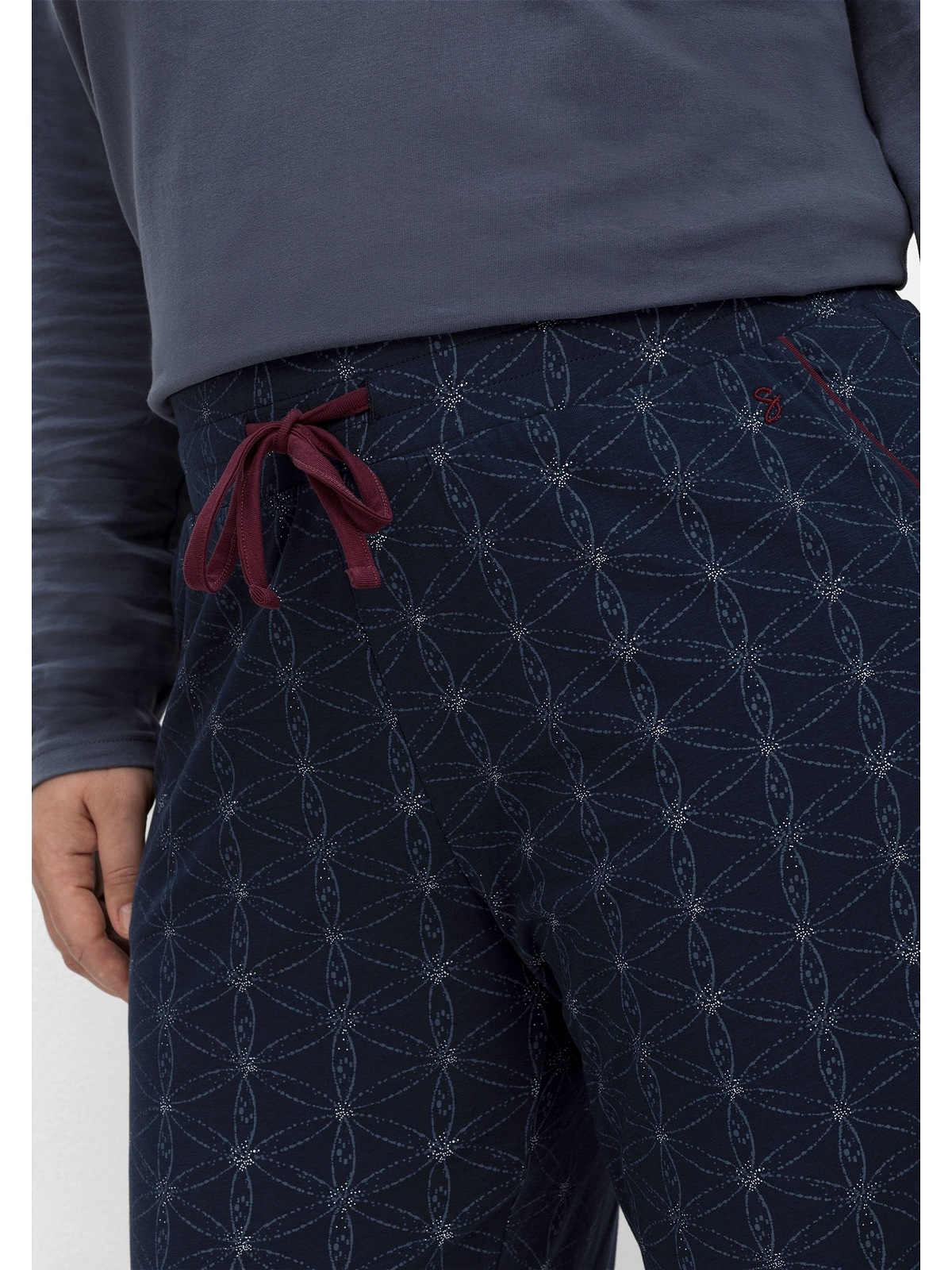 Sheego Pyjamahose »Große Größen«, mit Alloverdruck und weitem Bein