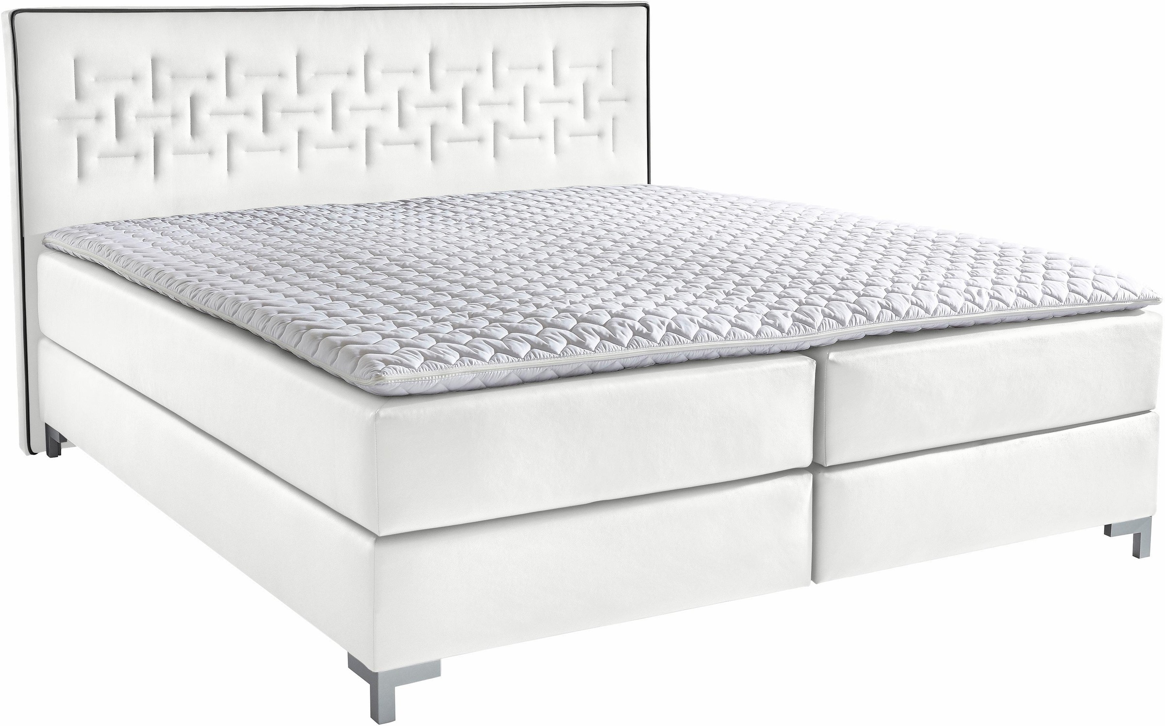 INOSIGN Boxspringbett »Coos«, mit besonderer Steppung im Kopfteil, 3 Matratzenarten, 2 Härtegrade
