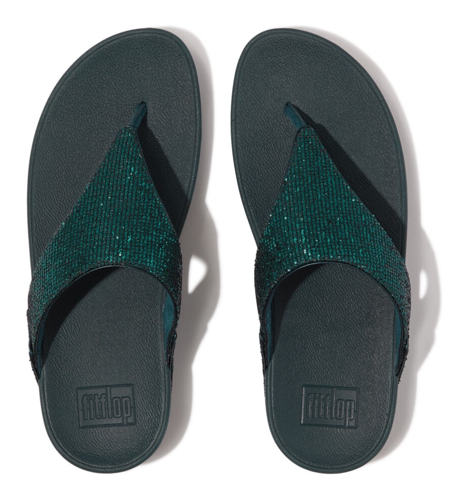 Fitflop Dianette »Lulu Glitterball Toe Thong«, Badeschuh, Pantolette, Sandale mit grobem Glitter besetzt