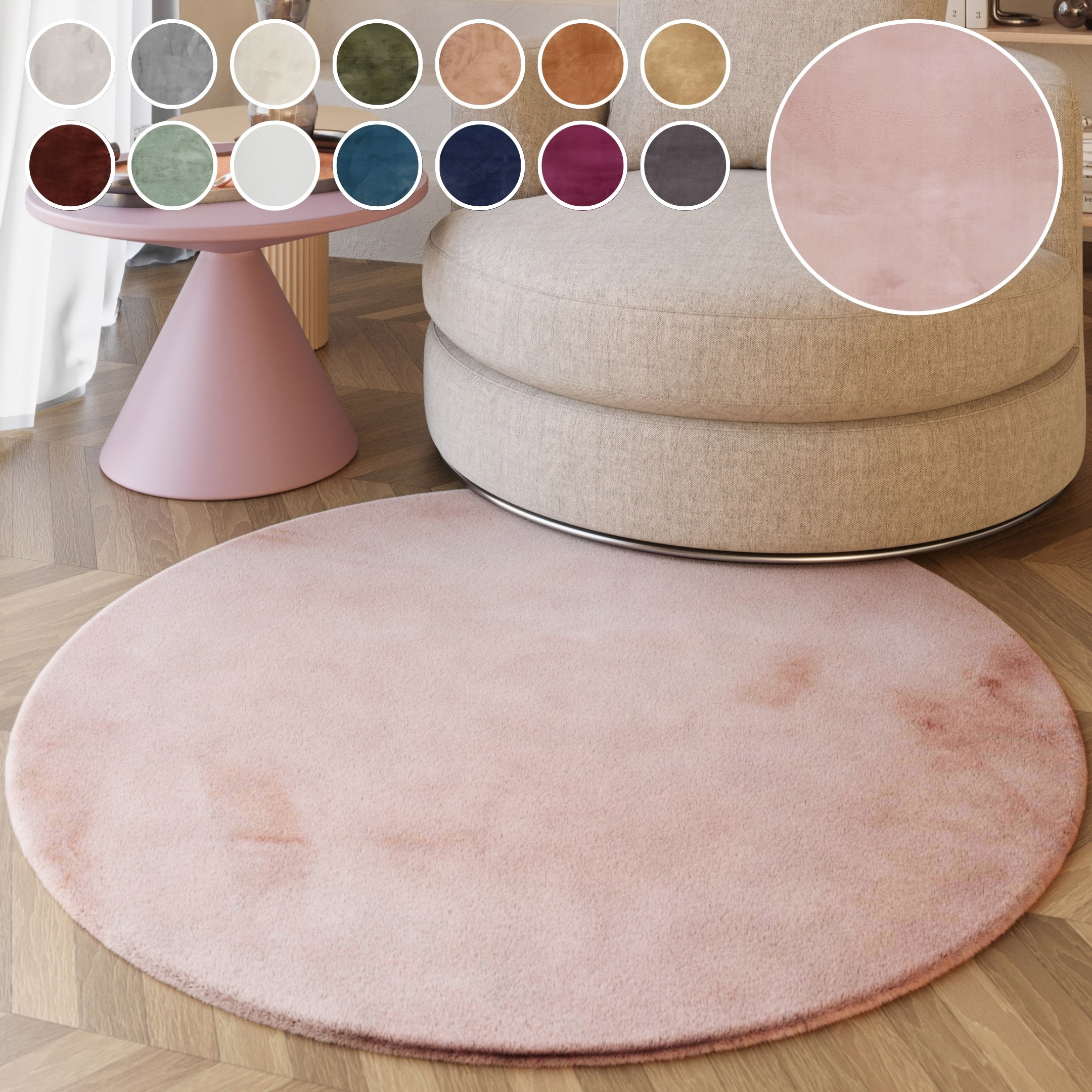 Esprit Hochflor-Teppich »Alice ESP-4377 Kunstfell«, rund, 25 mm Höhe, Kaninchenfell-Haptik, besonders weich und dicht, für alle Räume