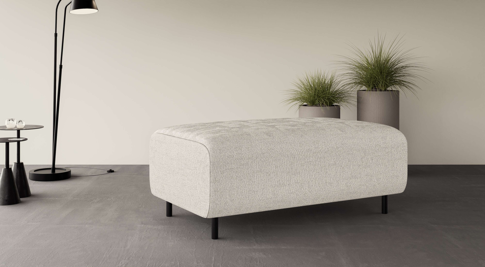 OTTO home Polsterhocker "ARROS groß mit Wellenunterfederung, Maße B/T/H: 120/70/46 cm" passend zur Serie, in hochwertiger Verarbeitung