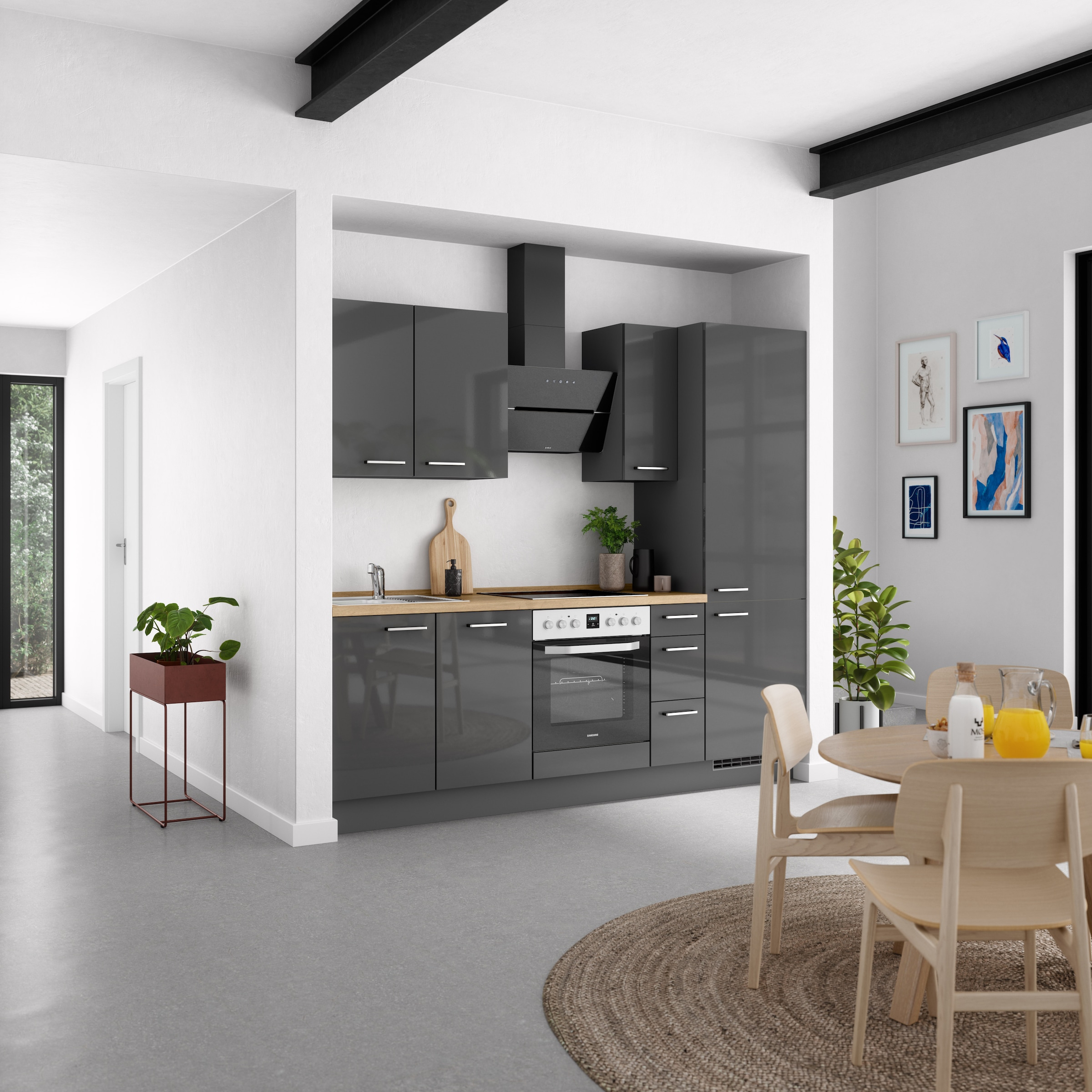 nobilia® Küchenzeile »"Flash II"«, vormontiert, Ausrichtung wählbar, Breite 240 cm, wahlw. mit E-Geräten