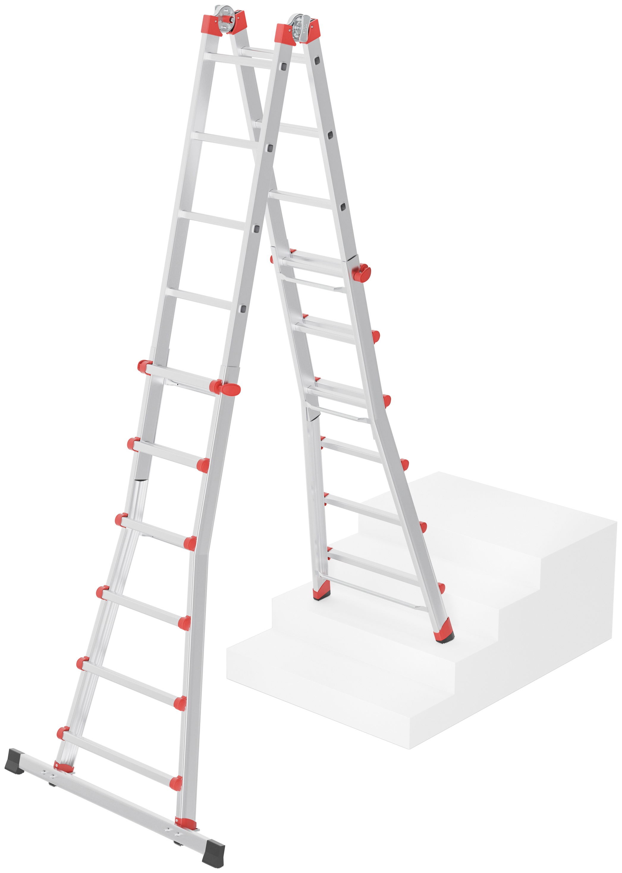 Thumbnail - Hailo Vielzweckleiter "M80" Aluminium, 4x3 Sprossen