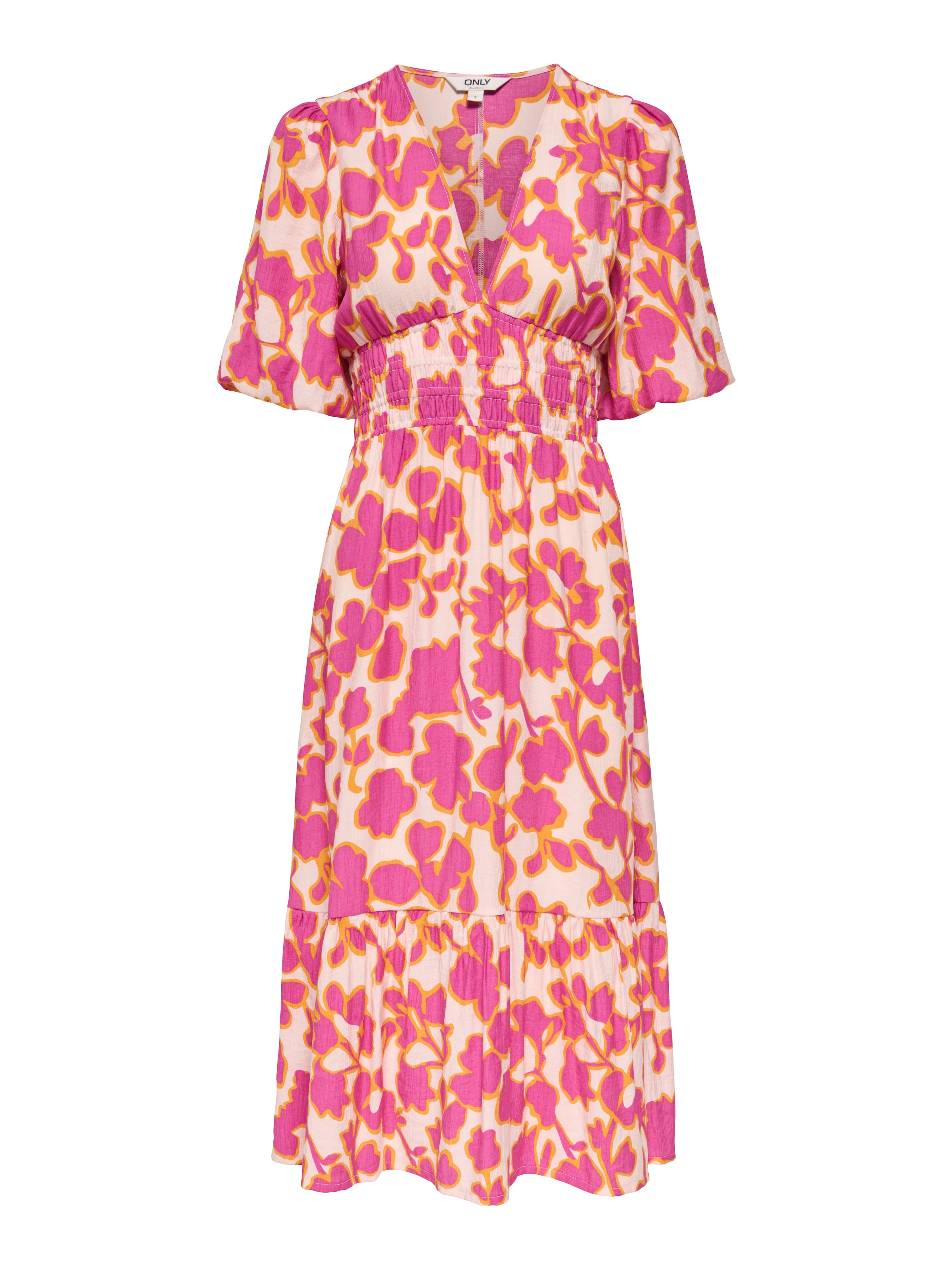 ONLY Druckkleid »ONLAURI MIKASI S/S MIDI DRESS WVV EX« Viskosemischung, regular fit