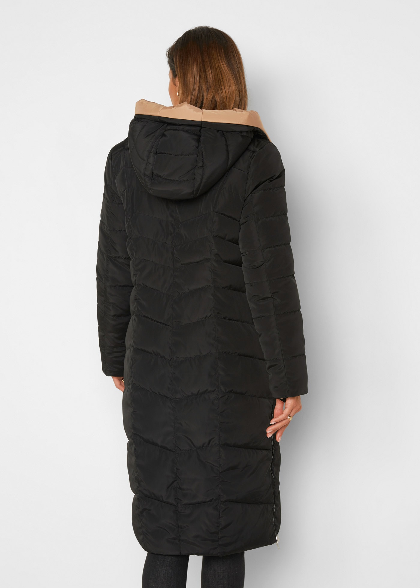 bonprix Steppmantel zum Wenden, 2-Wege-Zipper, Seitenschlitze mit Reißverschluss