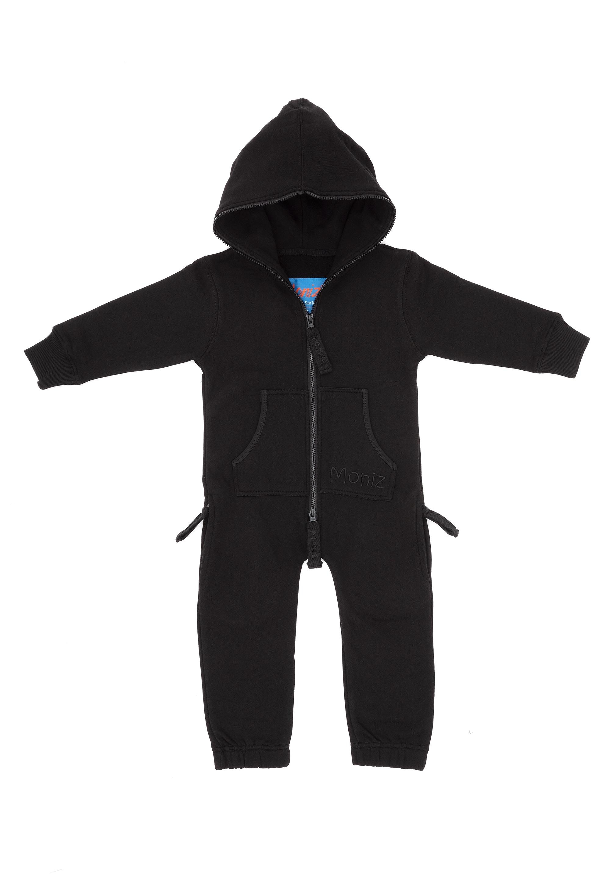 MONIZ Jungen Jumpsuit, Gr. 104, schwarz, 80% Baumwolle, 20% Polyester, Overalls, aus kuschelig weichem Material