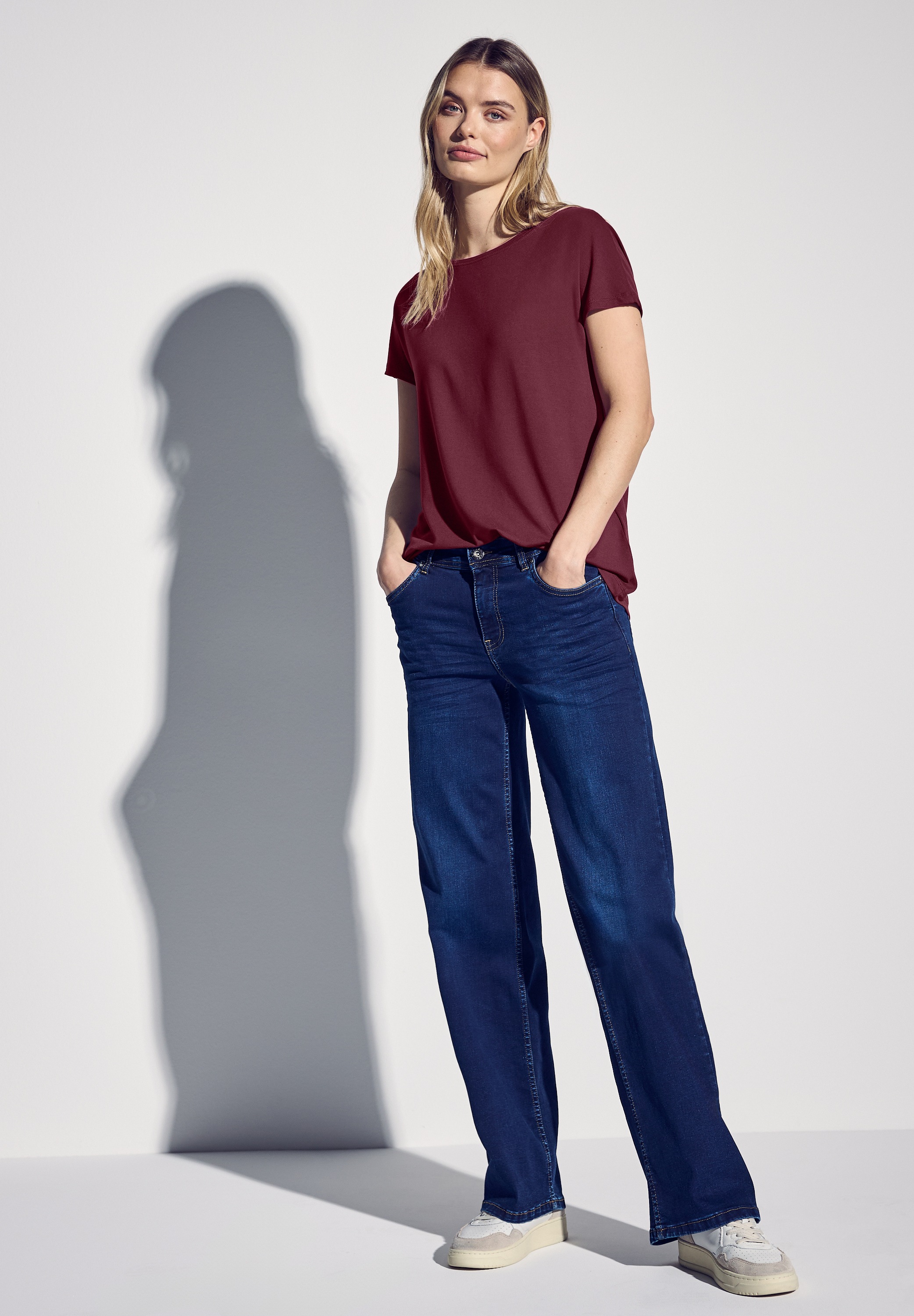 STREET ONE T-Shirt, mit U-Boot-Ausschnitt