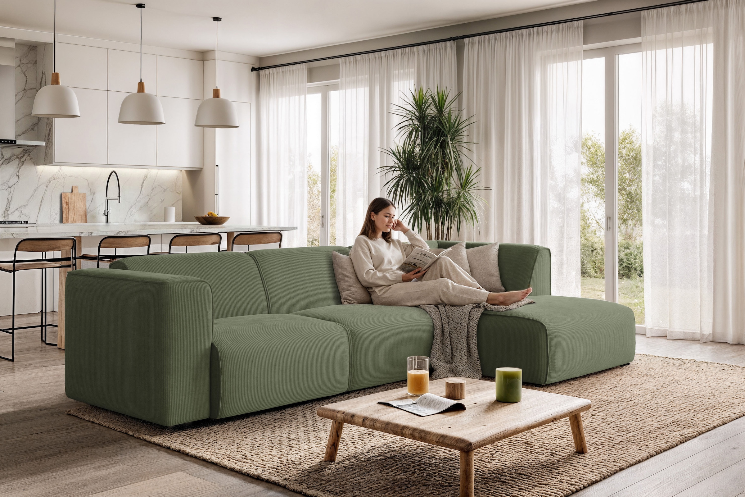 OTTO home Ecksofa "Merid L-Form, jederzeit durch Module erweiterbar, B/T/H: günstig online kaufen