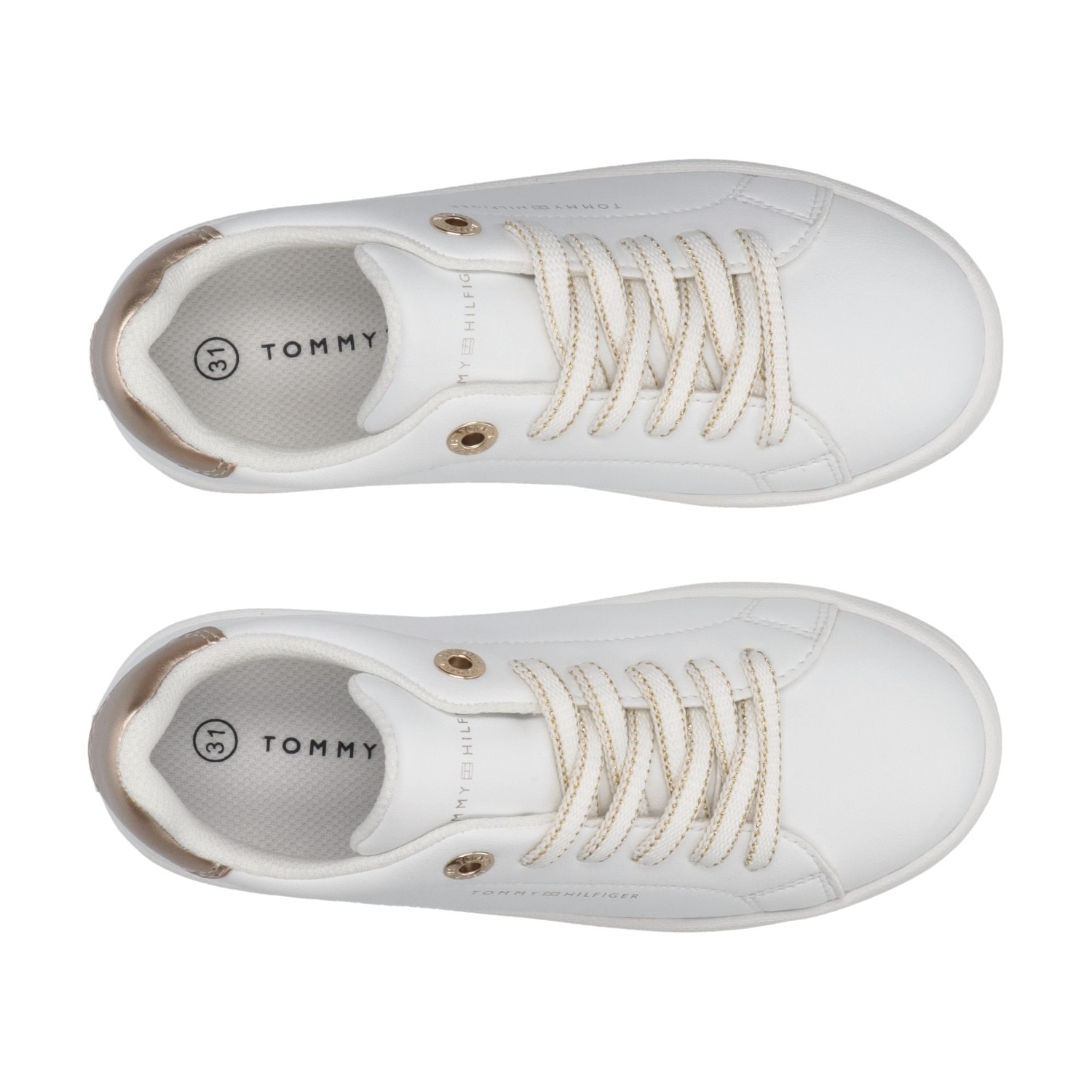 Tommy Hilfiger Sneaker, Schnürschuh, Court Sneaker, Mädchen Schuh mit Metallic Ferse