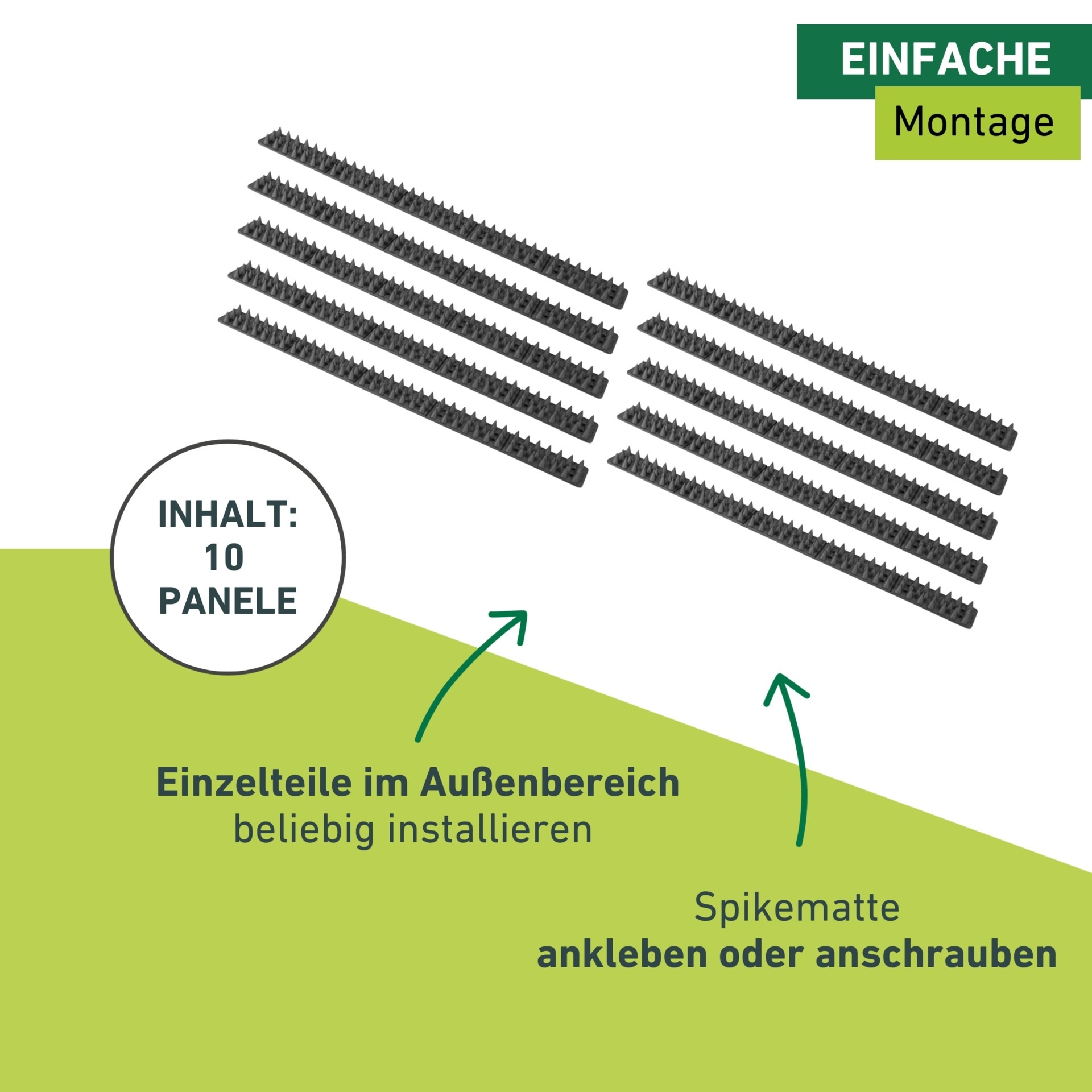 Windhager Taubenspikes »Tierabwehr Barriere Spikes 10 tlg., 49 x 4,3 x 1,5 cm« Abwehrmatte für Vögel, Tauben oder Katzen, kürzbar