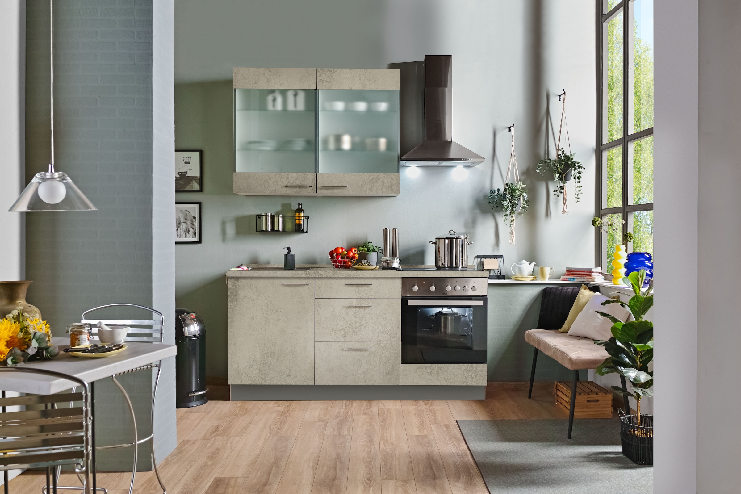 KOCHSTATION Küche "Trea" vormontiert, wahlweise mit E-Geräten, Stellbreite günstig online kaufen