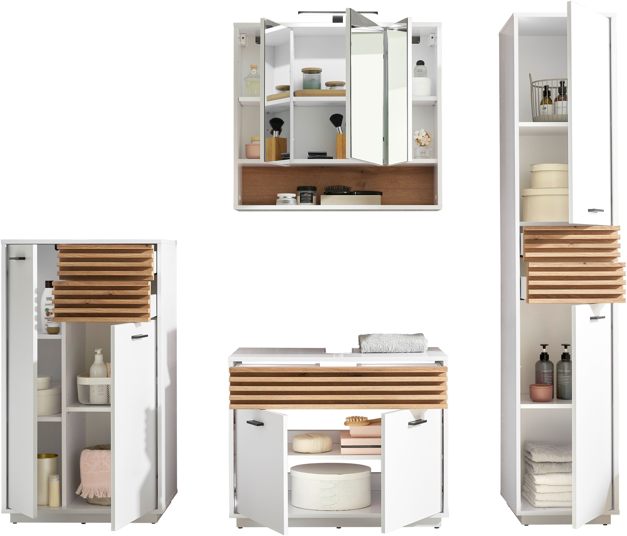 BASIC by Balculina Hochschrank »Liguria B/H/T 38x191x35 cm« 1 Stk. tlg. Breite 38cm, Unterflurauszug, FSC-Mix 70%