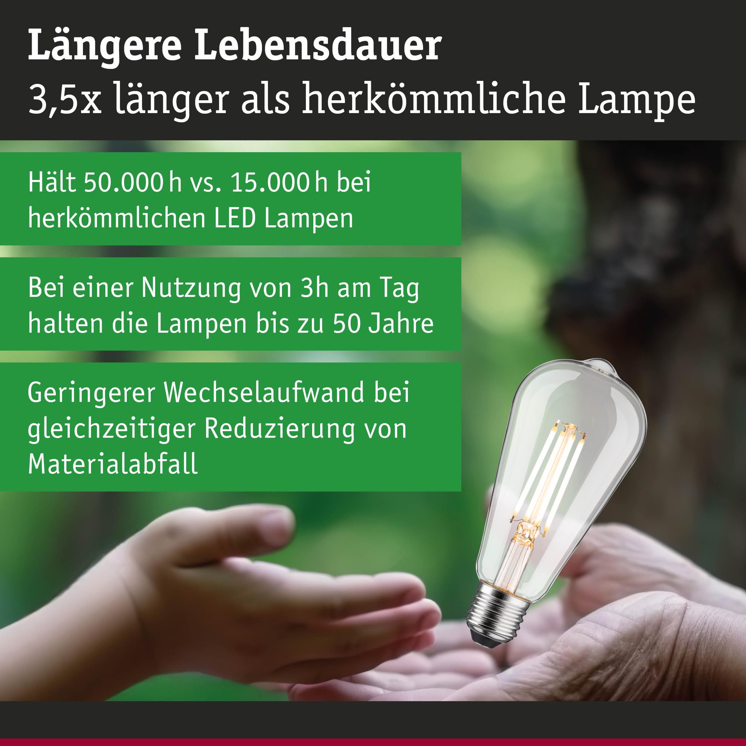 Paulmann LED-Leuchtmittel »Eco-Line ST64 806lm 4,3W 3000K klar 230V« E27 1 Stk. Warmweiß