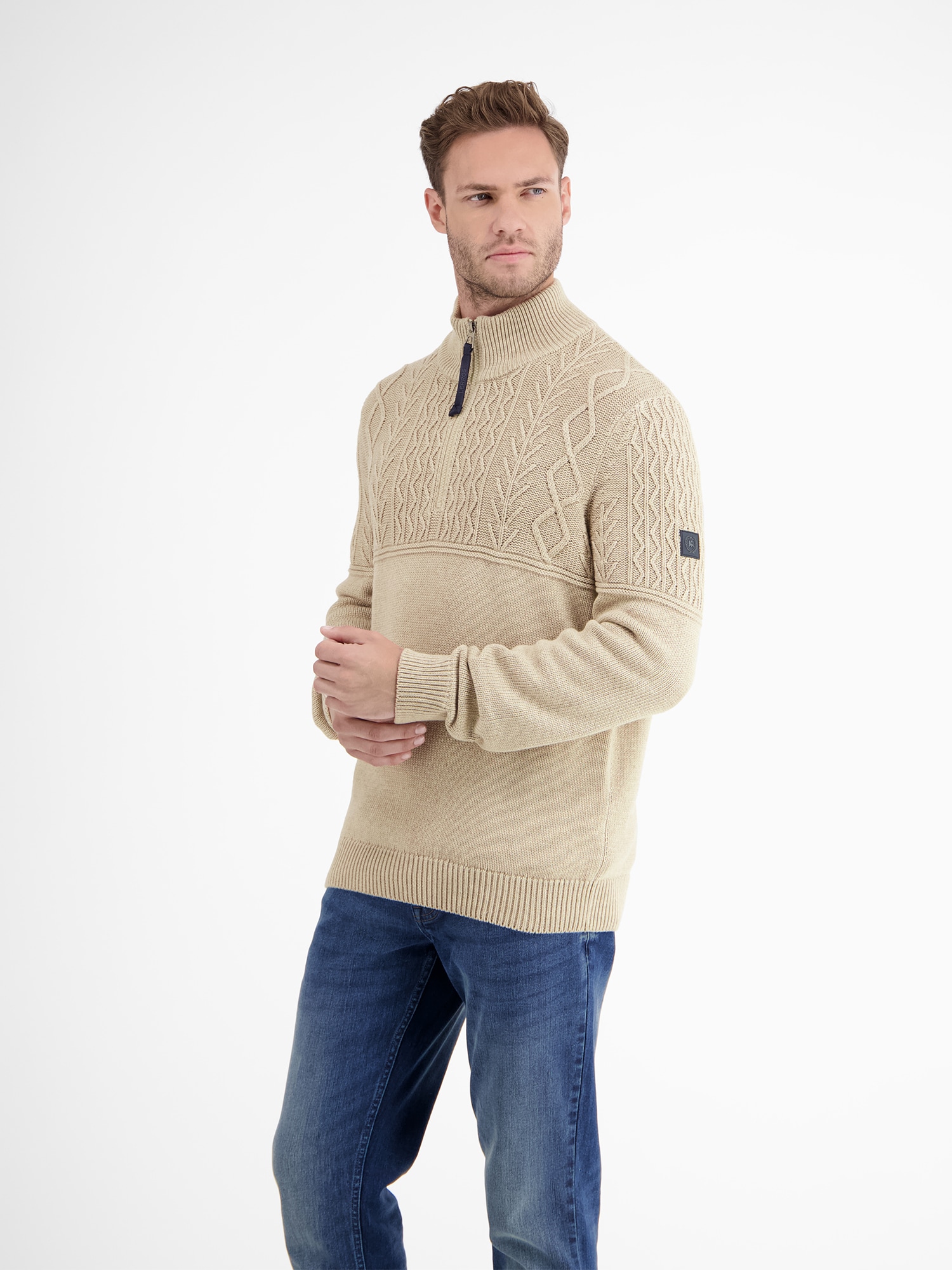 LERROS Strickpullover »LERROS Stricktroyer mit Cable-Muster«