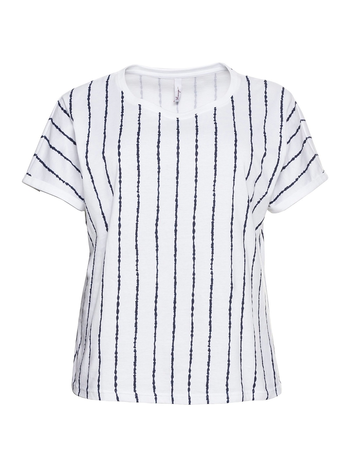 Sheego T-Shirt »Große Größen« mit Streifen in Batik-Optik und Ärmelaufschlag VA10475