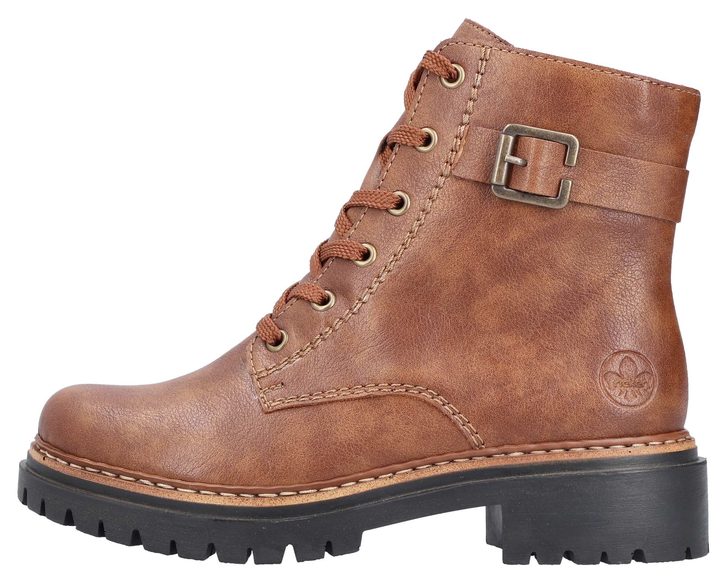 Rieker Schnürboots, Winterstiefel, Boots mit kontrastfarbener Rahmennaht