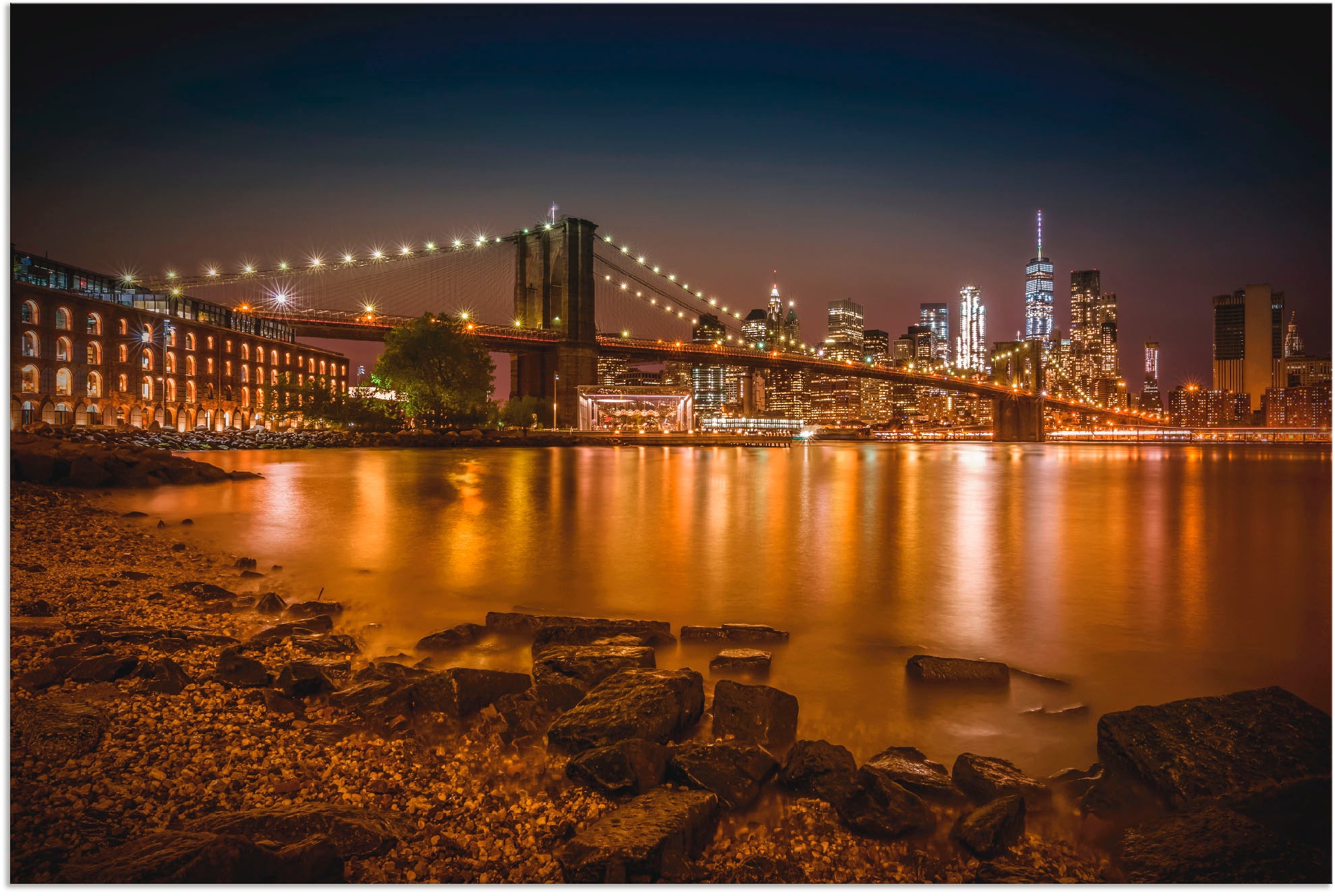 Artland Wandbild »Manhattan Skyline & Brroklyn Bridge«, Amerika, (1 St.),  als Alubild, Leinwandbild, Wandaufkleber oder Poster in versch. Größen  bestellen | BAUR | Poster