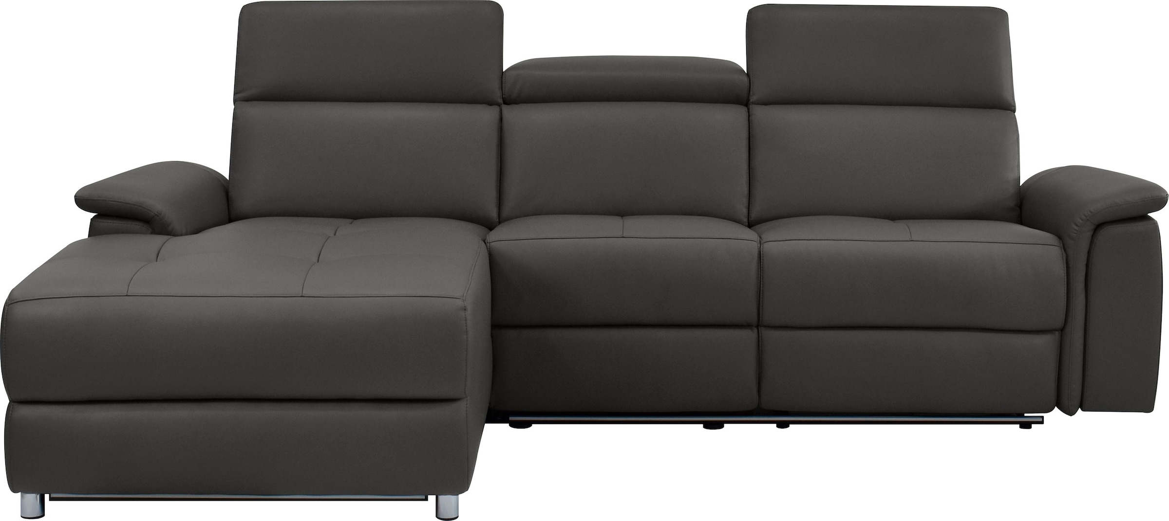 OTTO home Ecksofa "Pareli, L-Form, 259cm,m. Recamiere, Echtleder, Kunstleder, Webstoff" man. o. elektr. Relaxfunktion, USB/Kopfteilverstellg u. LED