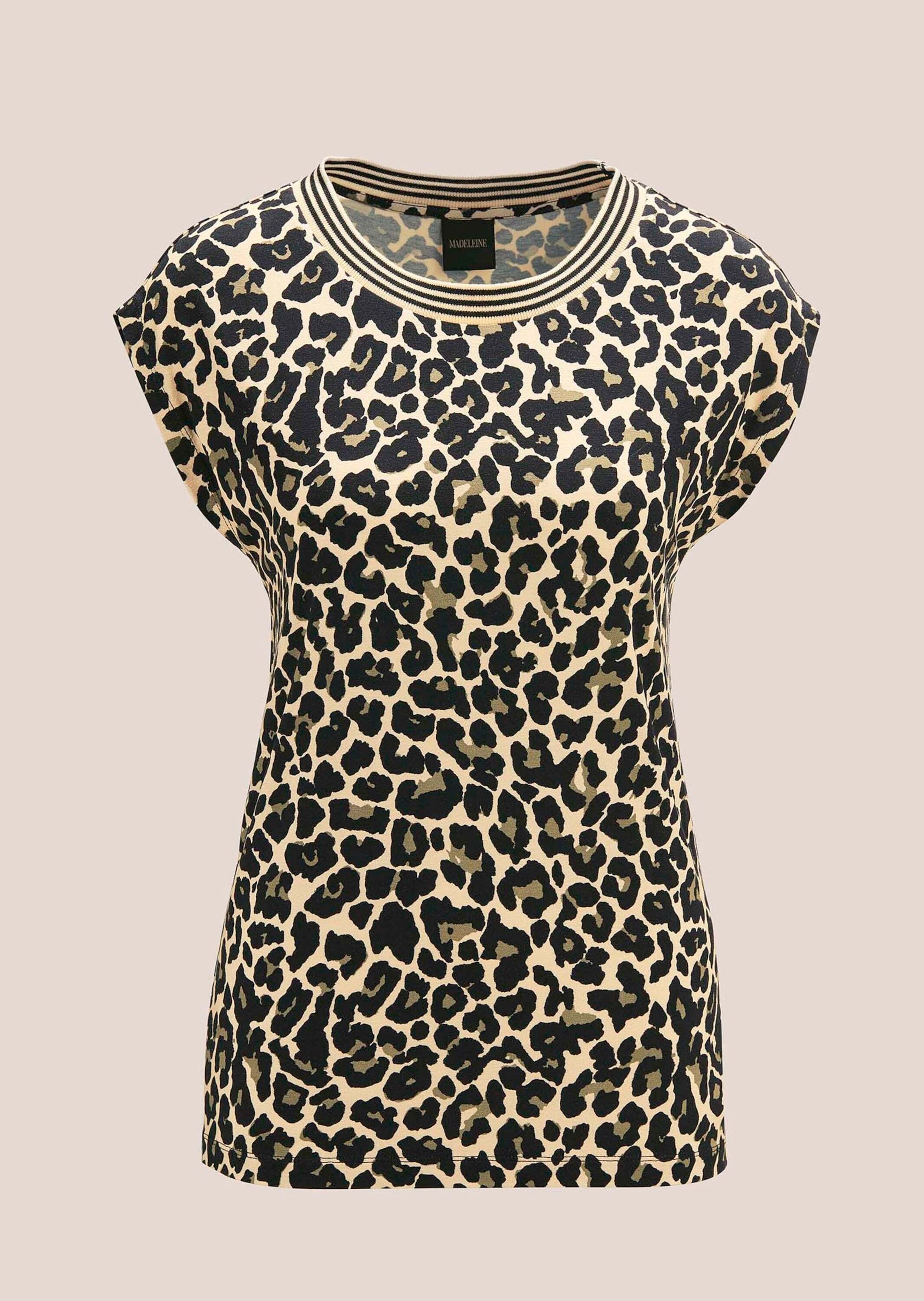 MADELEINE Kurzarmshirt "Leo-Shirt Modernes Blusenshirt mit U-Boot-Ausschnit günstig online kaufen