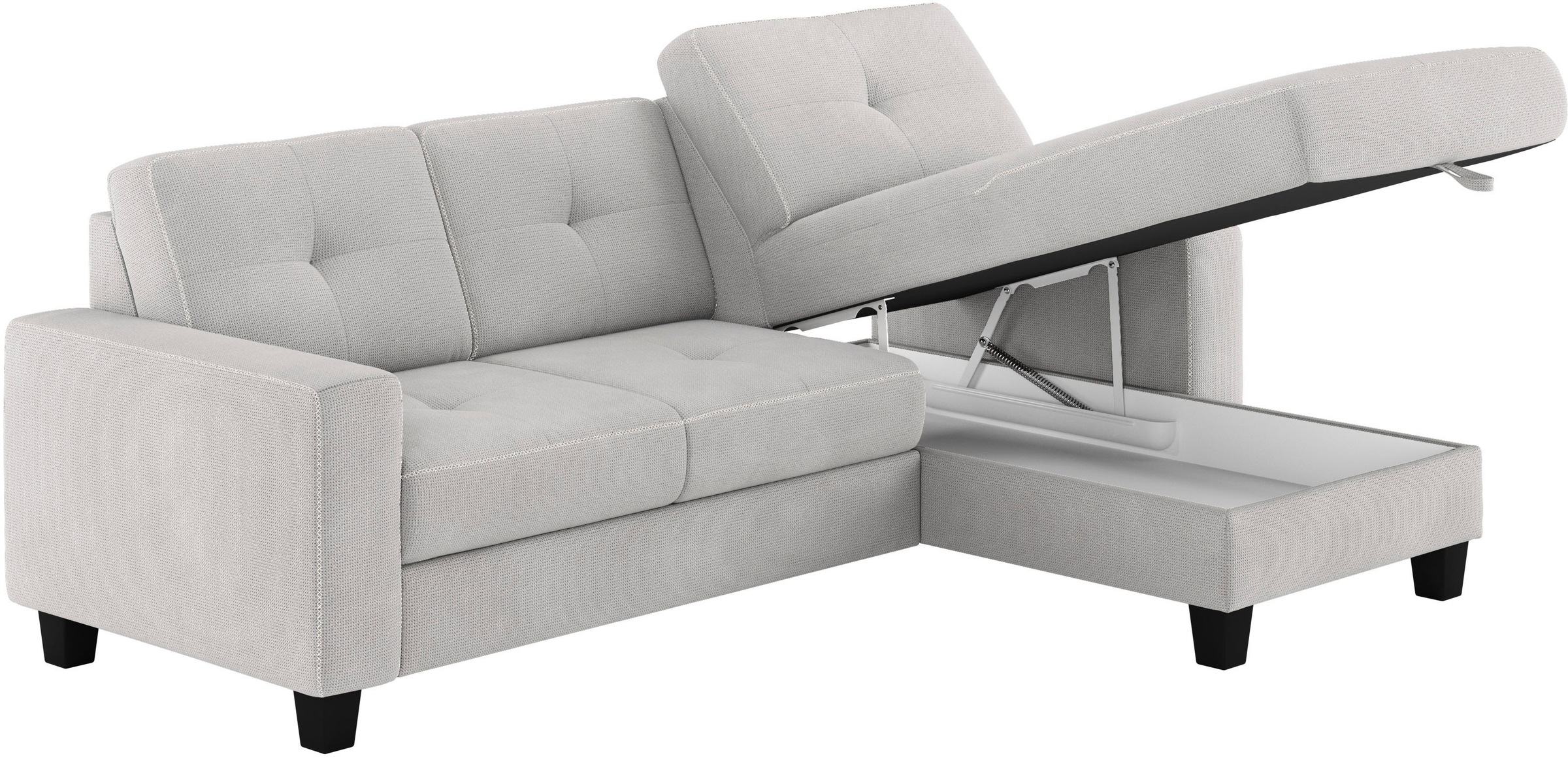 Places of Style Ecksofa »Varese«, wahlweise mit Bettfunktion und Bettkasten