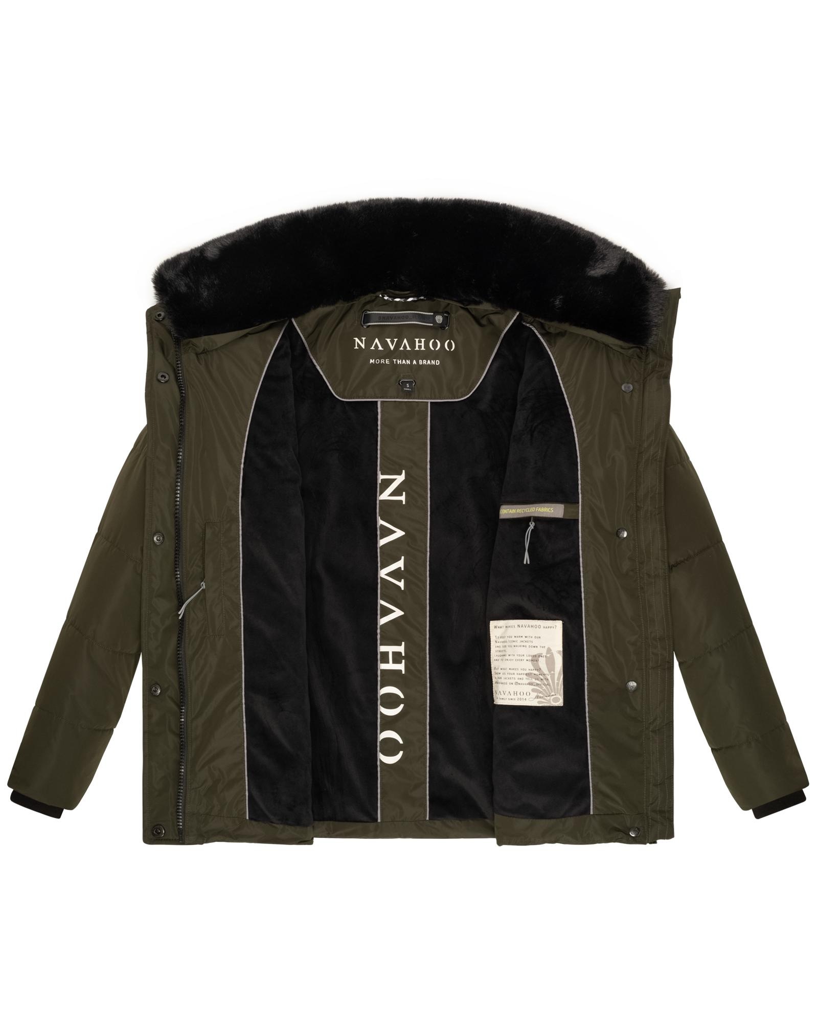 Navahoo Winterjacke »Frostii XIV«, ohne Kapuze, modische Damen Winter Steppjacke mit Kunstfellkragen