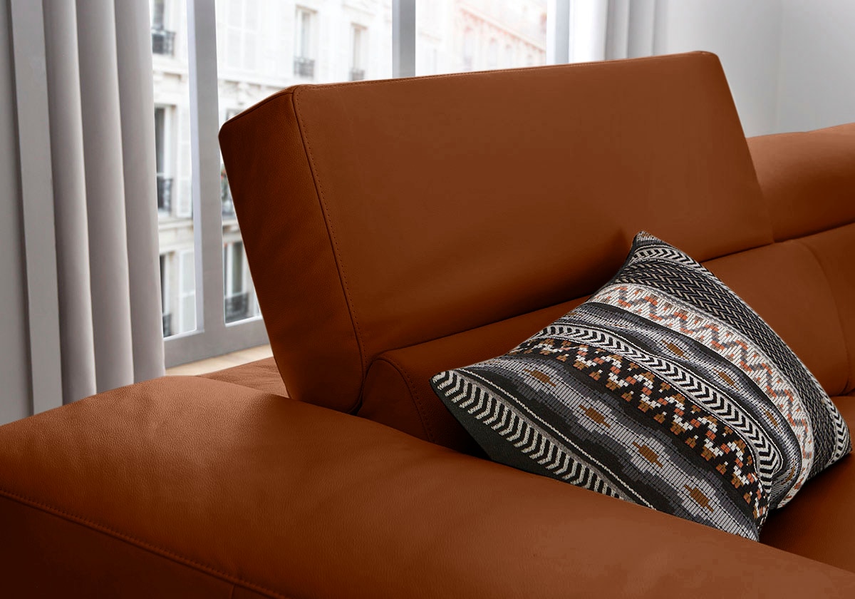 W.SCHILLIG Ecksofa »piedroo, Designsofa mit tollem Sitzkomfort, L-Form«, Kopfteilverstellung, wahlweise mit Sitztiefenverstellung, Breite 303cm