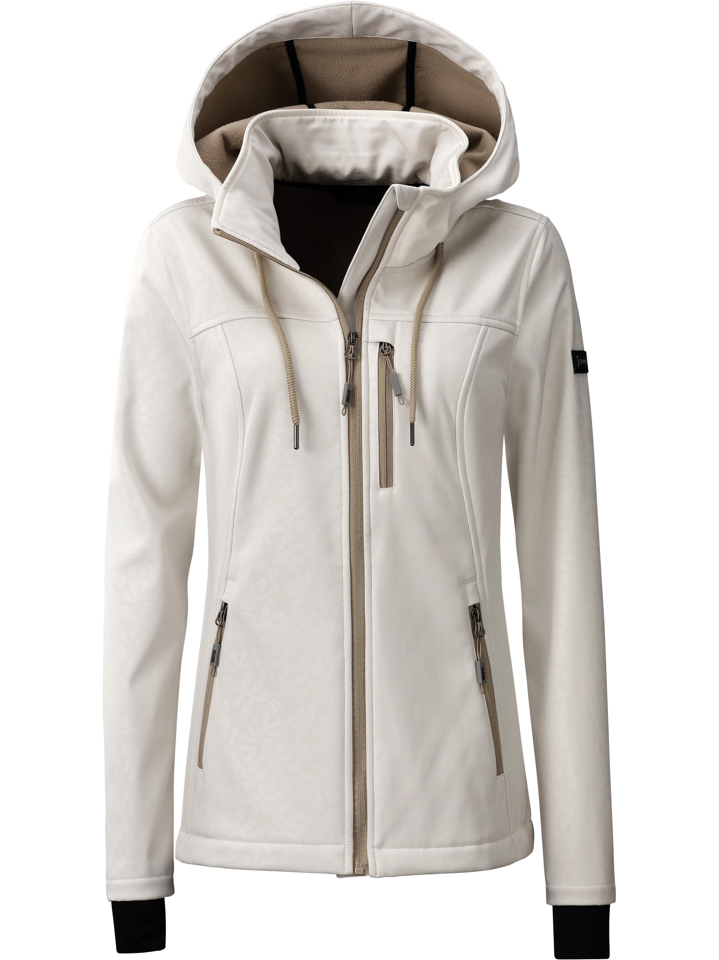 LPO Damen Softshelljacke "Softshelljacke Janice Übergangsjacke"whisper weiß, Gr. 40, 100% Polyester, Jacken, Allover-Print