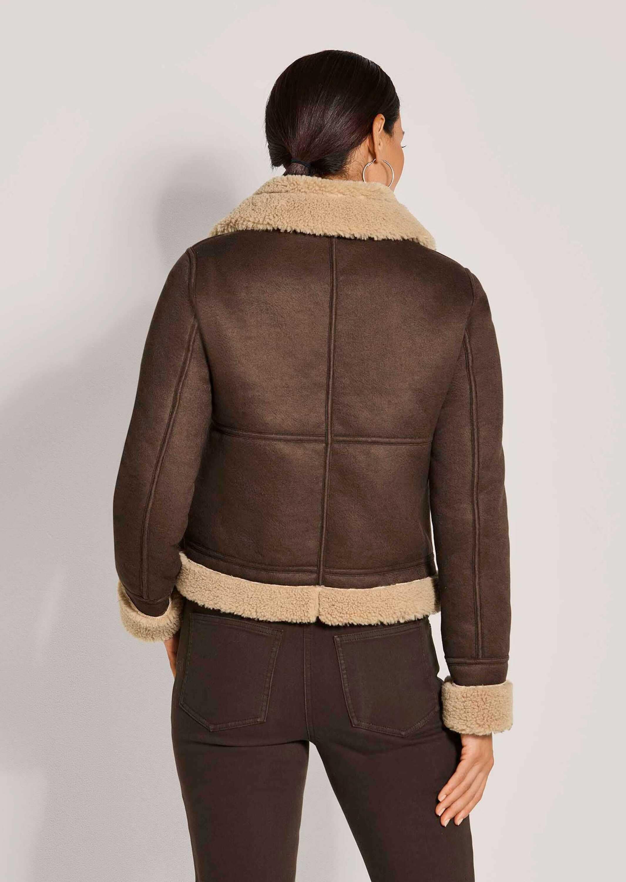 MADELEINE Kurzjacke »Jacke Aviatorjacke mit Teddyfell«