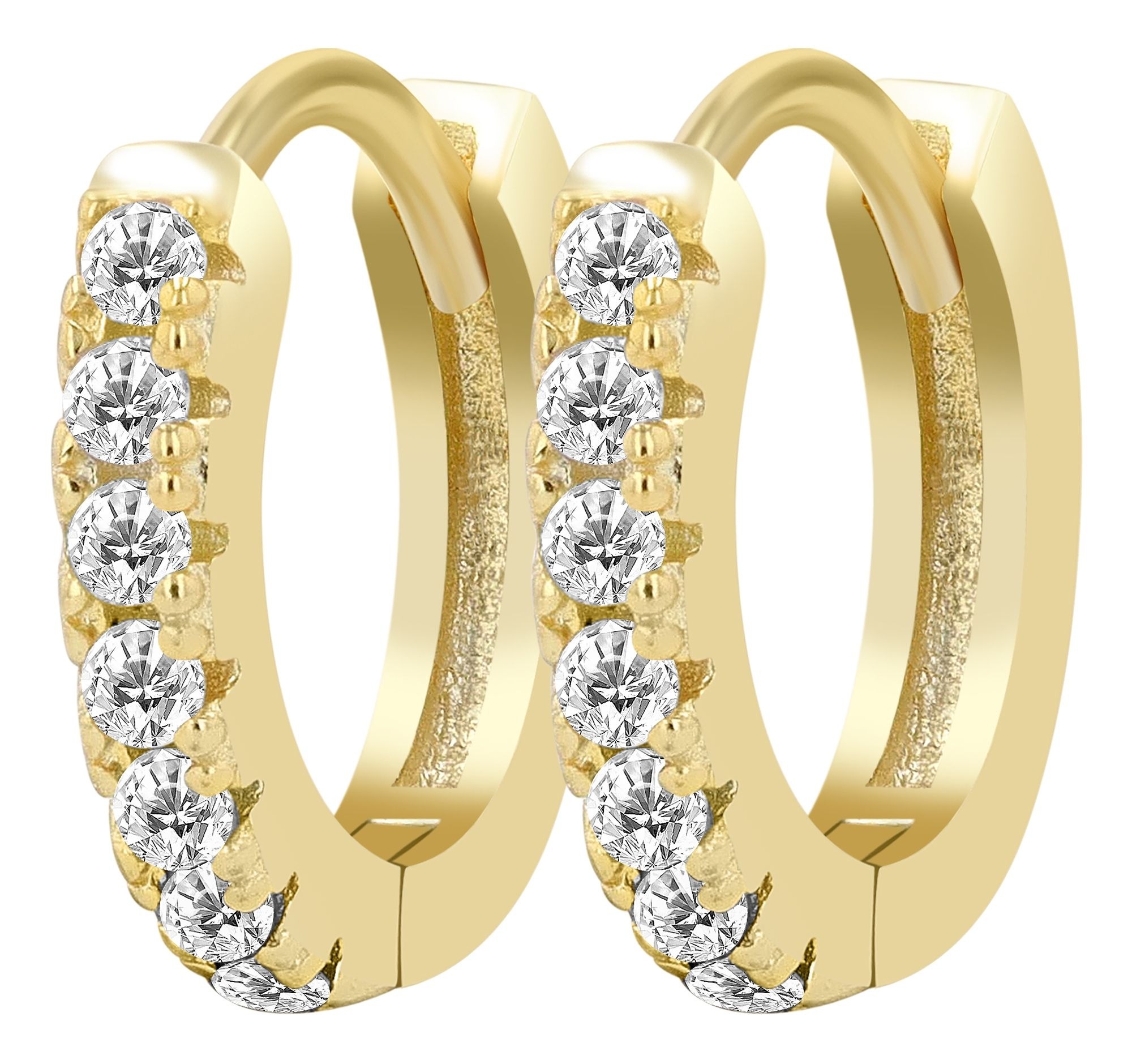 Adelia´s Klappcreolen "Ohrringe – Klappcreole aus 925 Silber mit Zirkonia" Ideal als Geschenk für besondere Anlässe
