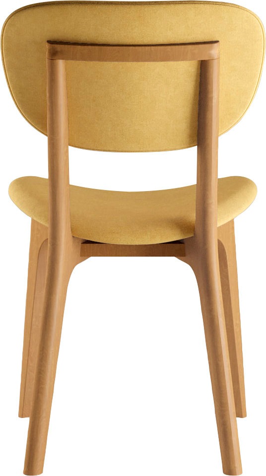 Stuhl HOME AFFAIRE "COZY Made in Italy", gelb (gelb, buche, gelb), B:50cm H:88cm T:62cm, Polyester, Stühle, Stuhl, Gestell in Buche, Kirsch- oder Nussbaum, Massivholz, Design Stuhl 3