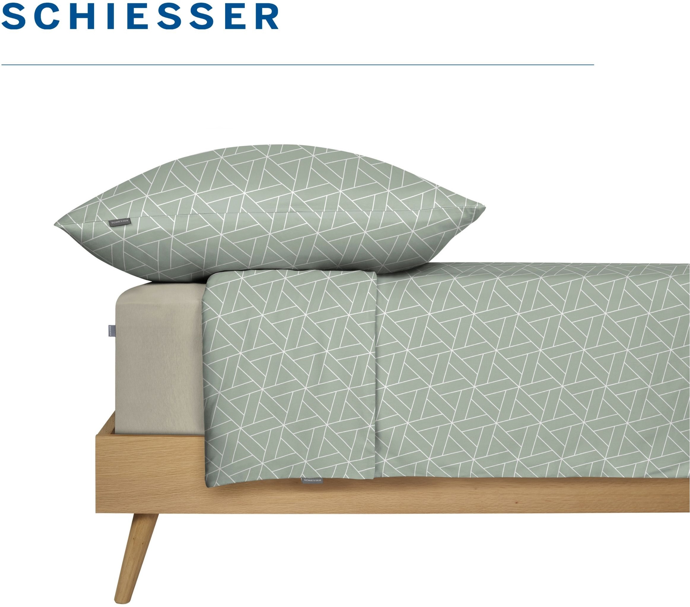 Schiesser Bettwäsche »Tris aus weicher Baumwolle mit grafischem Muster« 2 OEKO-TEX® MADE IN GREEN