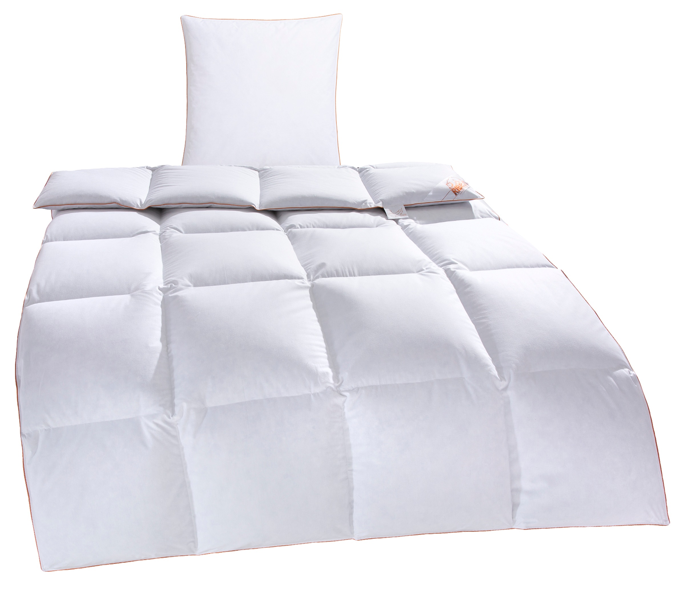 RIBECO Daunenbettdecke + Kopfkissen "Richard, Bettwaren-Set in 135x200 oder günstig online kaufen