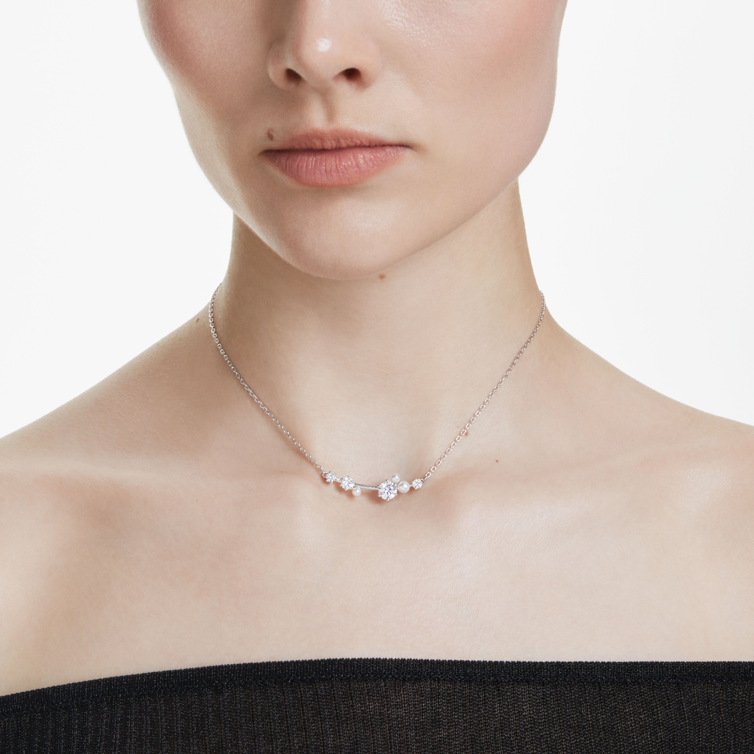 Swarovski Collier »Schmuck Geschenk Constella Halskette, 5705626, 5729504«, mit Swarovski® Zirkonia (synth.) - mit Swarovski® Perle